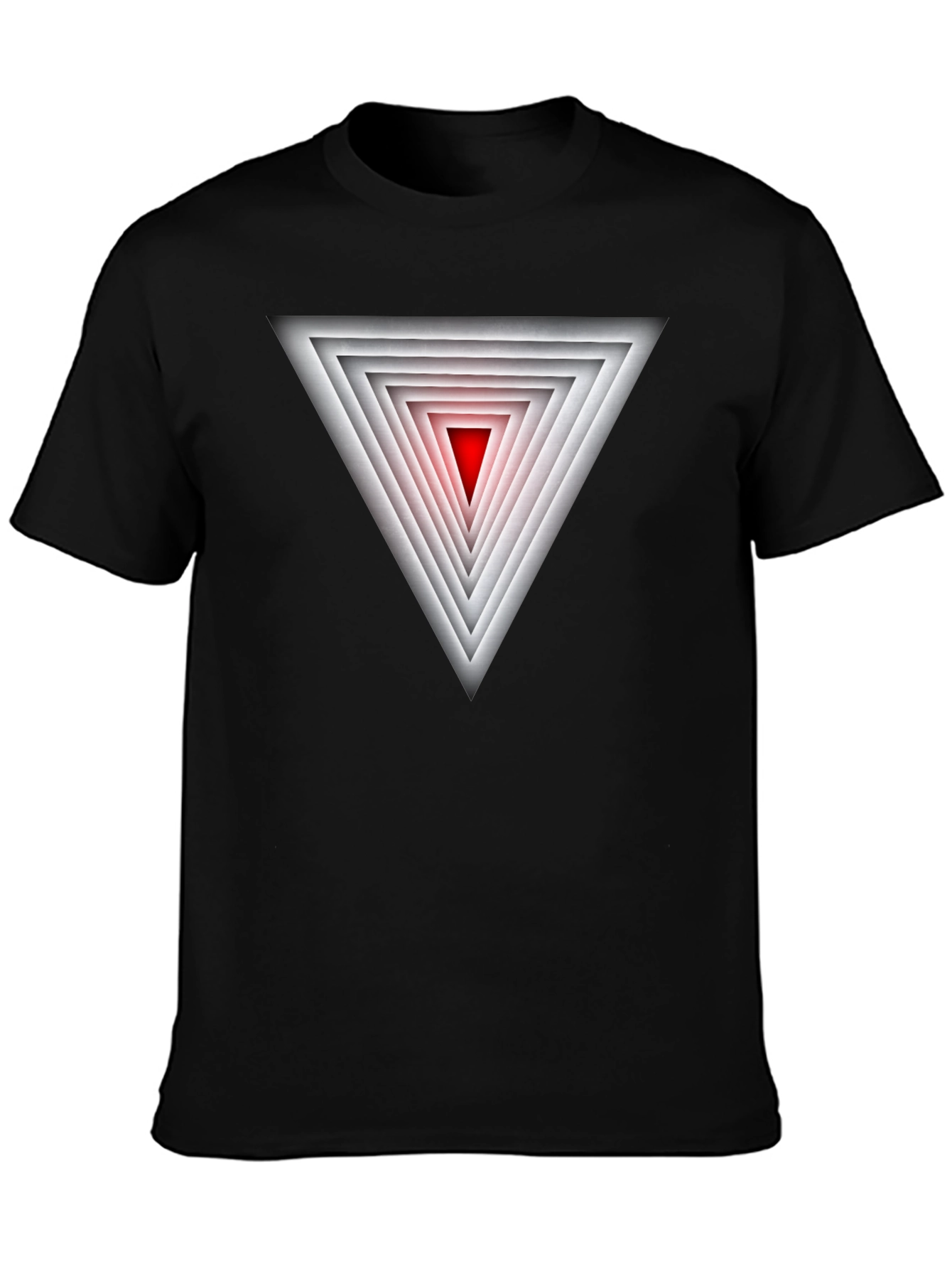 Geometric Triangle Graphic Black T-Shirt