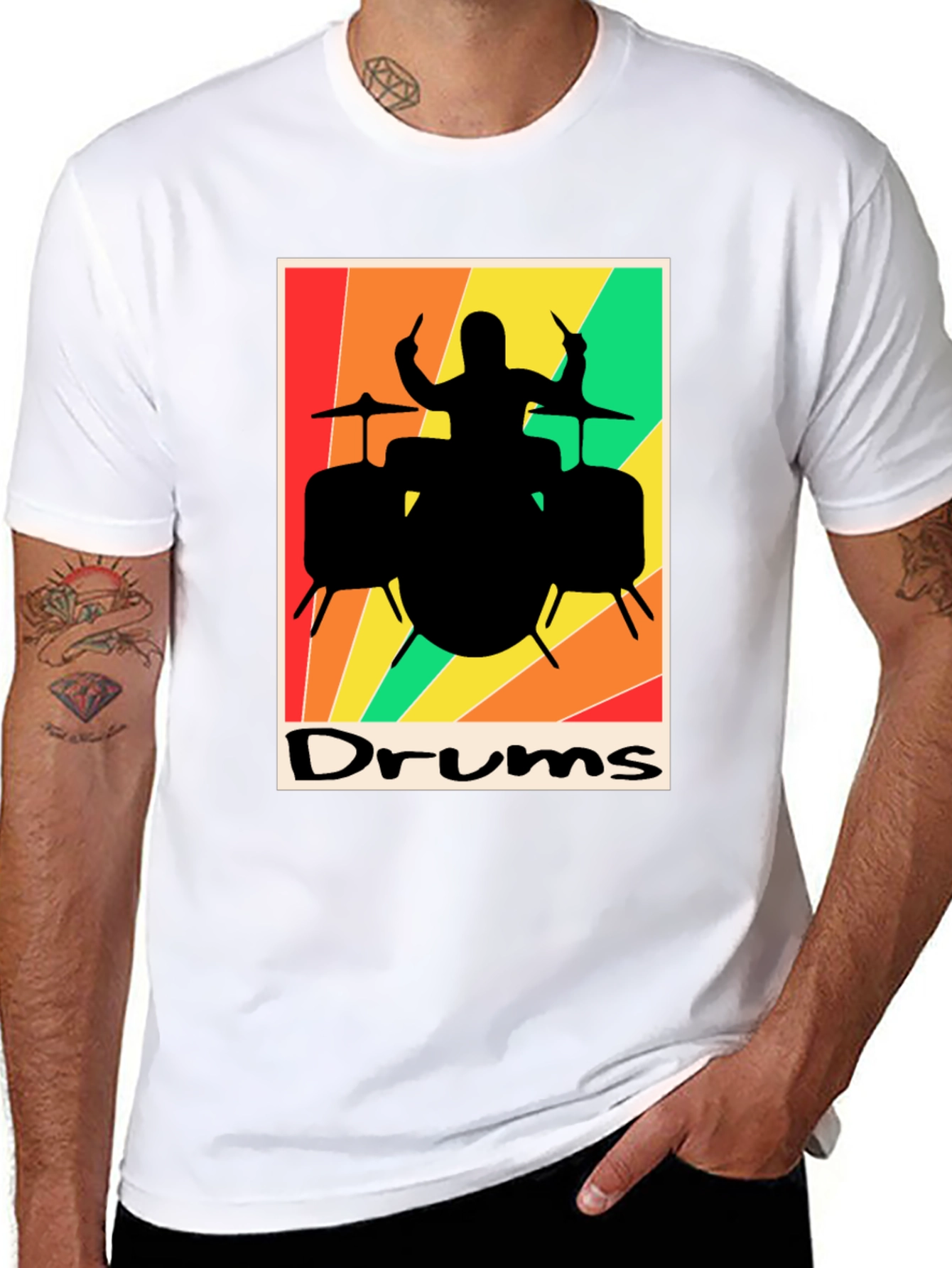 Retro Drums Graphic T-Shirt