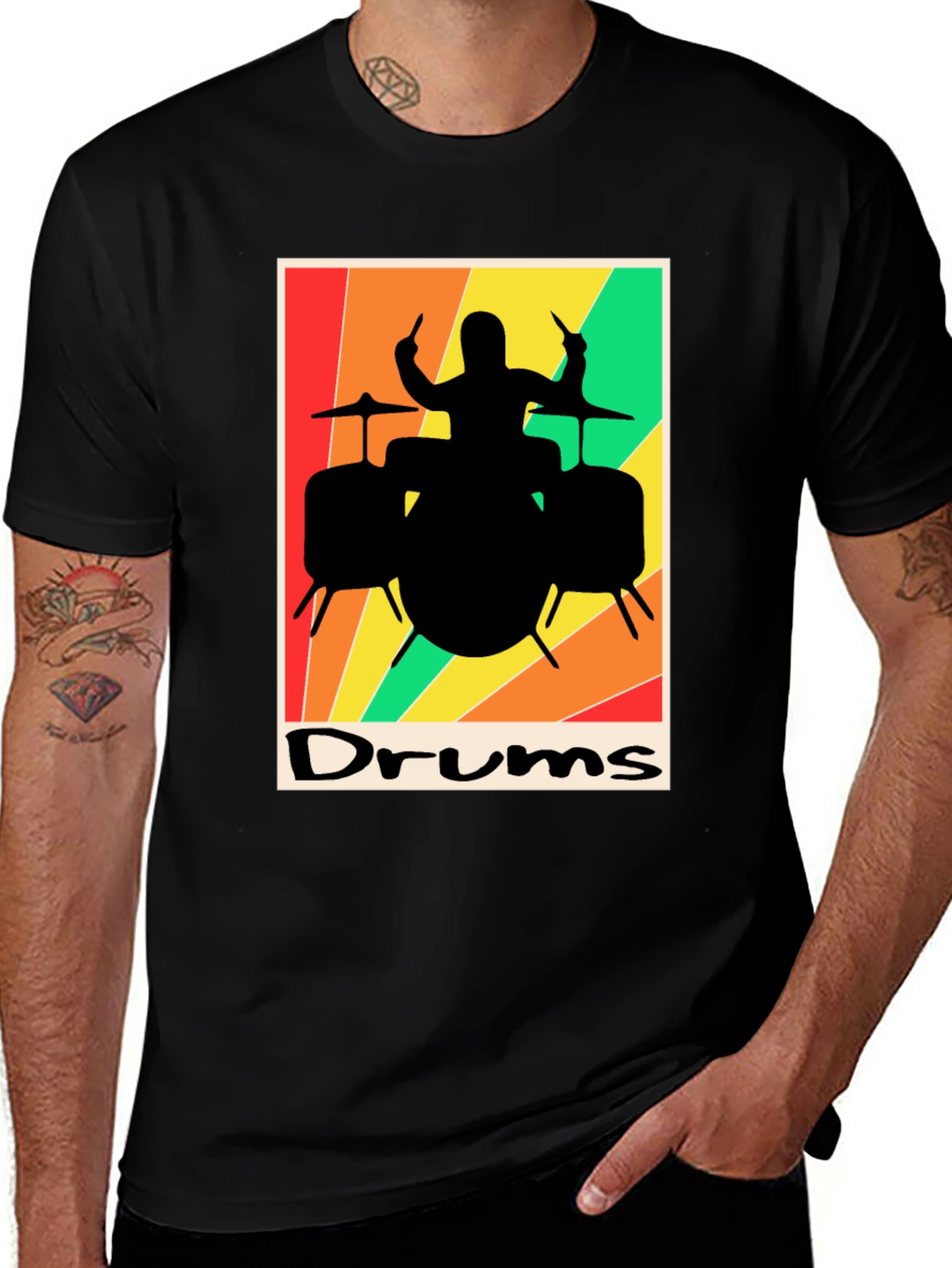 Retro Drums Graphic T-Shirt