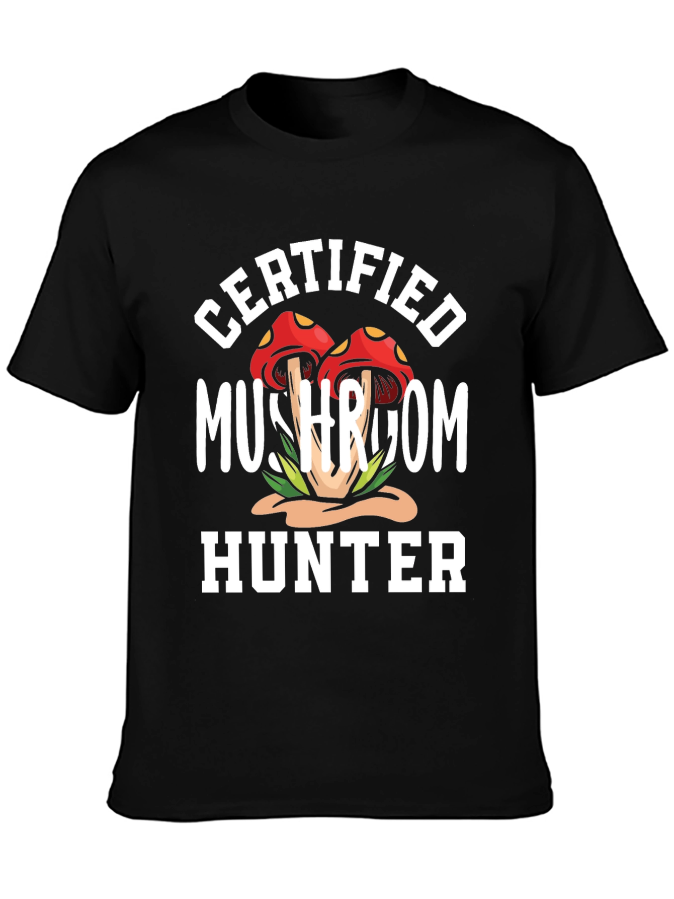 Certified Mushroom Hunter Black T-Shirt