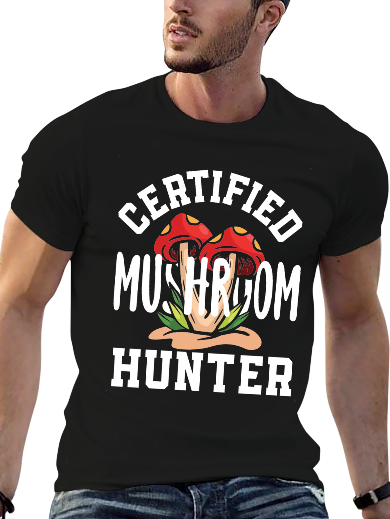 Certified Mushroom Hunter Black T-Shirt
