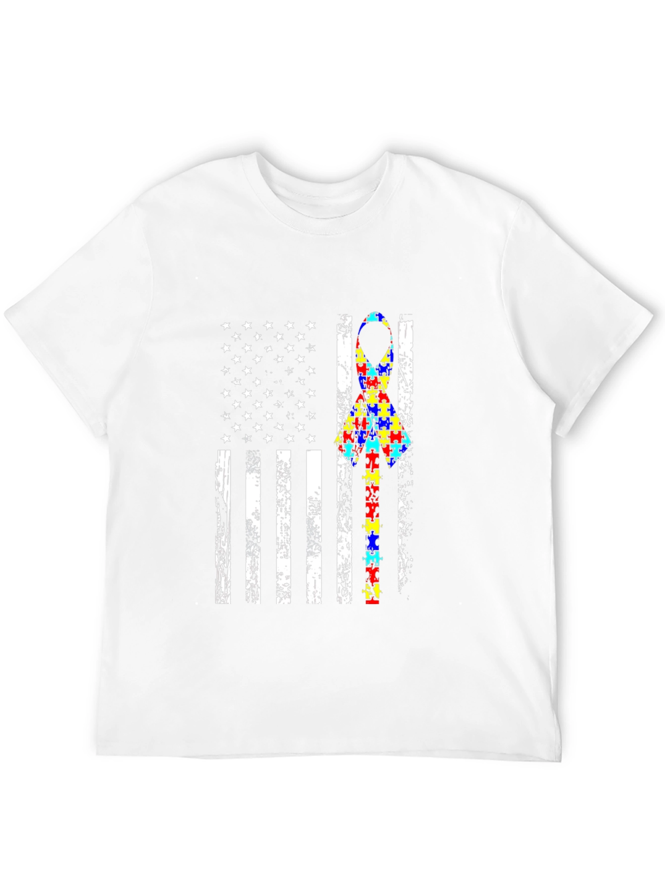 Autism Awareness American Flag Graphic T-Shirt