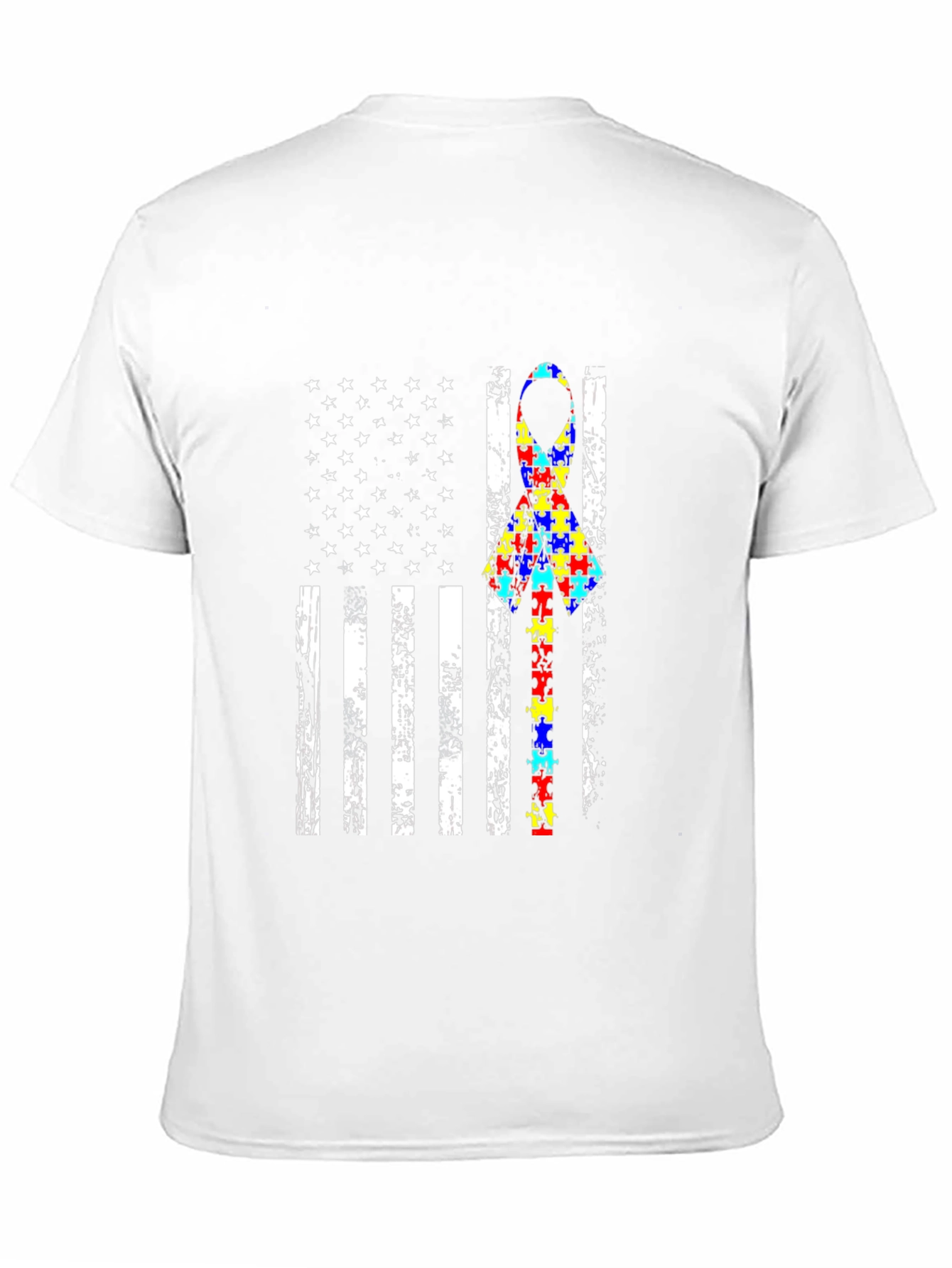 Autism Awareness American Flag Graphic T-Shirt