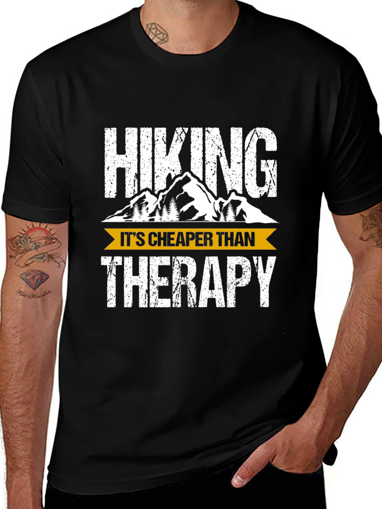 Hiking Cheaper Than Therapy Graphic Tee