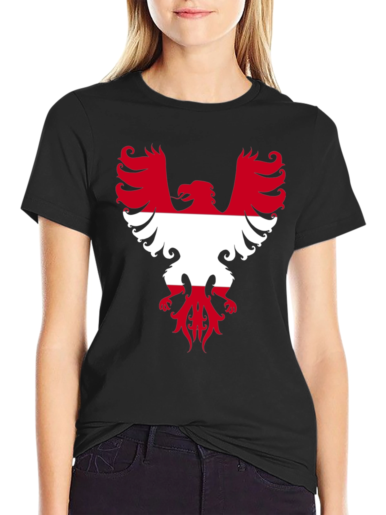 Austria Eagle T-Shirt Black Graphic Tee