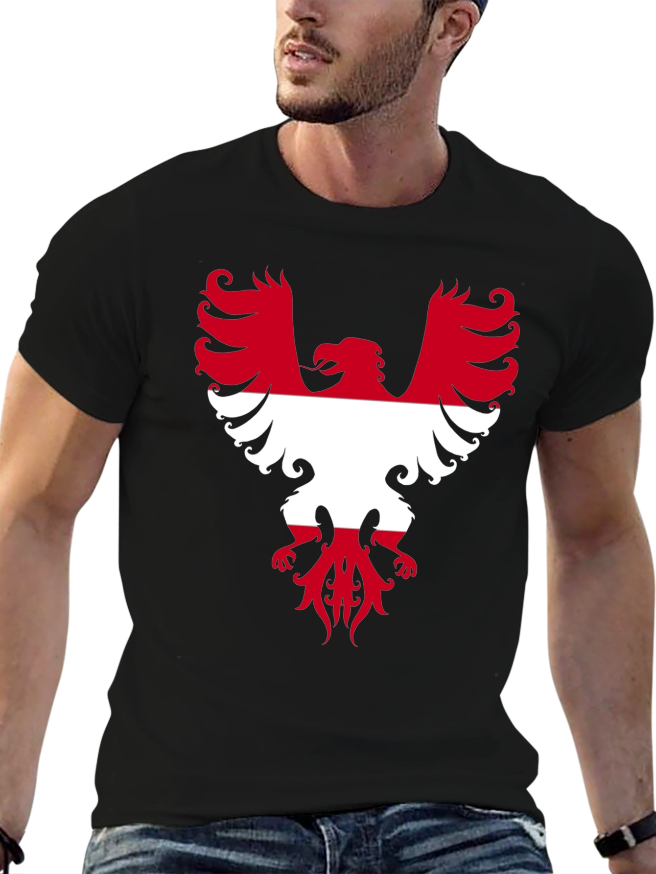 Austria Eagle T-Shirt Black Graphic Tee