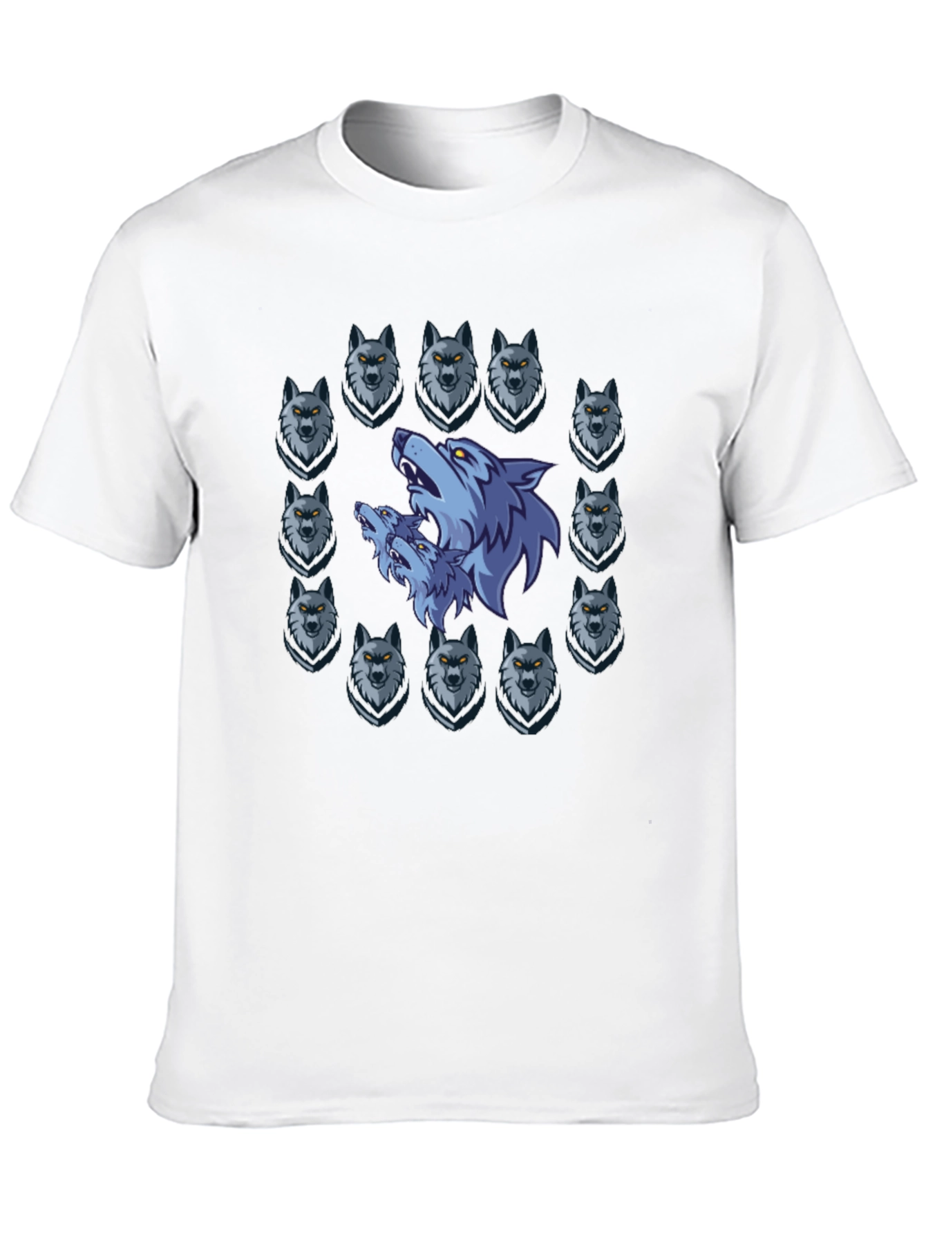 Wolf Pack Graphic Print Black T-Shirt