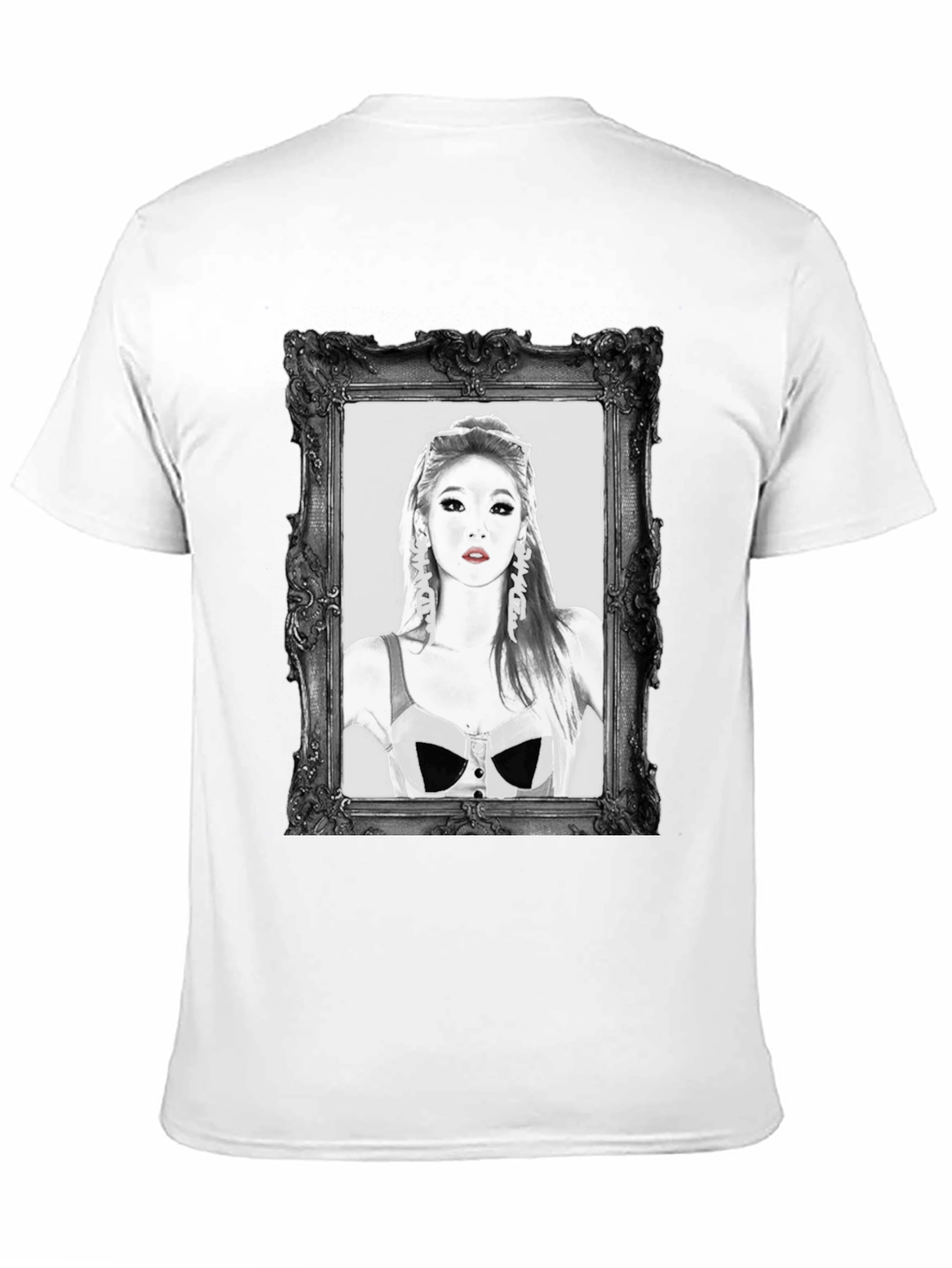 Framed Portrait Graphic Black T-Shirt