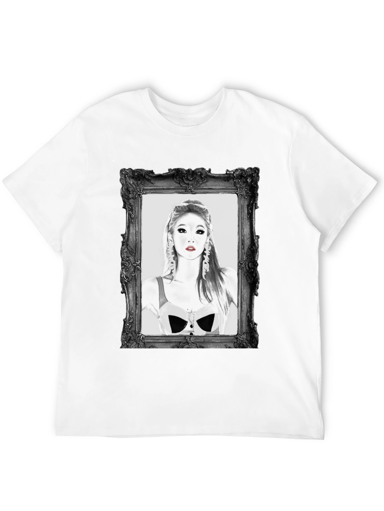 Framed Portrait Graphic Black T-Shirt