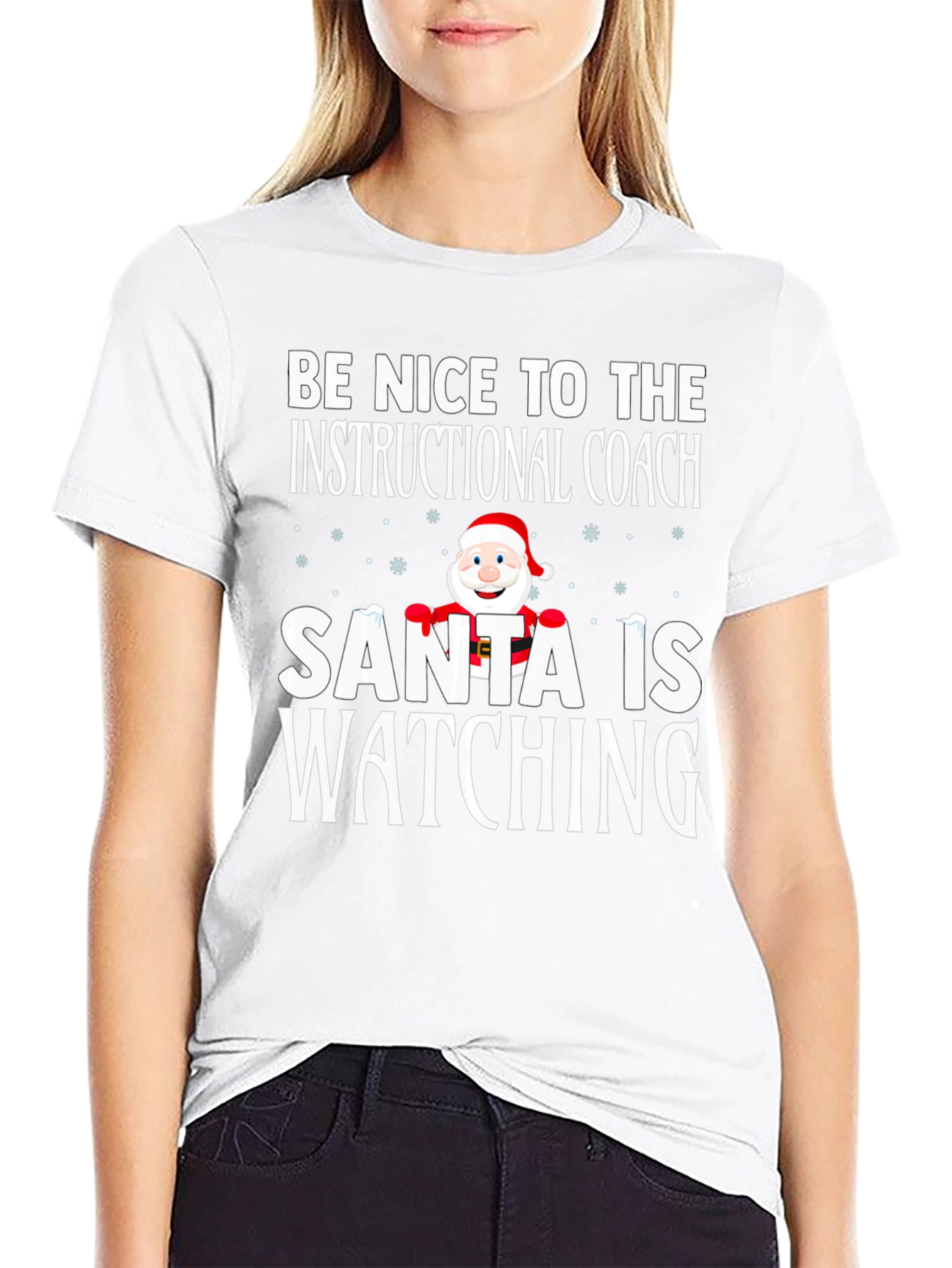 Be Nice To The Instructional Coach Santa T-Shirt