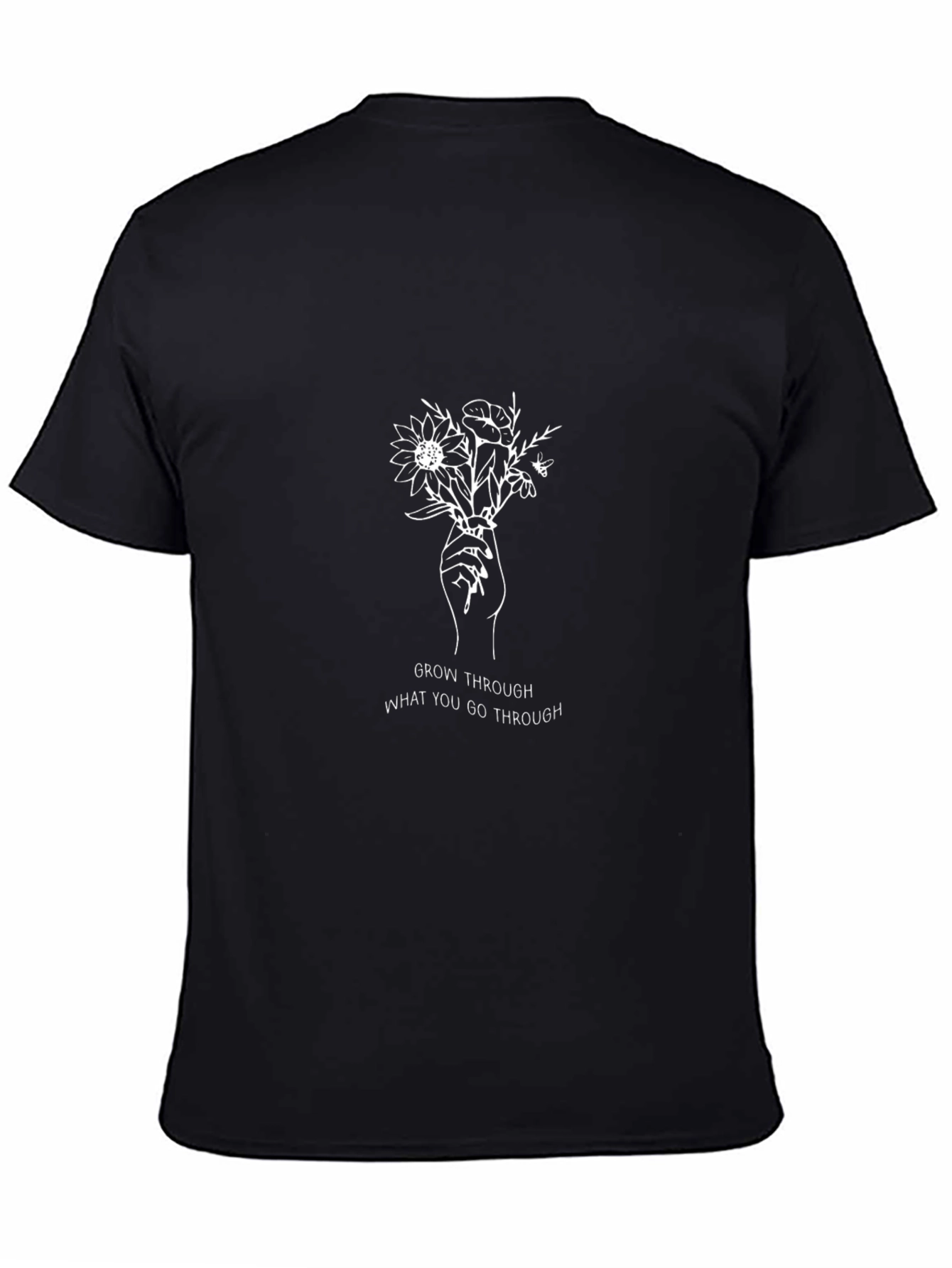 Grow Through What You Go Through Black Graphic Tee
