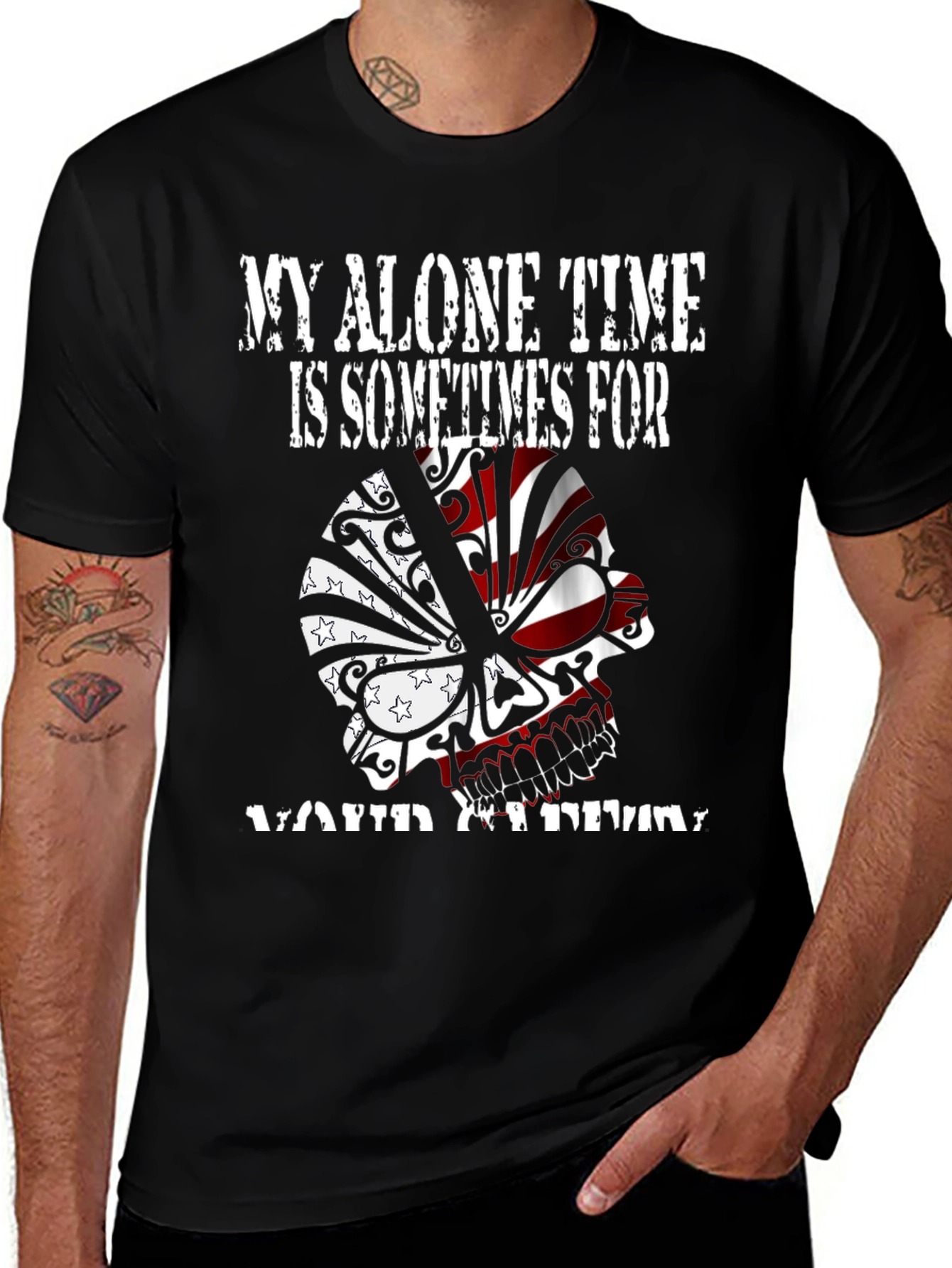 Skull Graphic Tee: My Alone Time