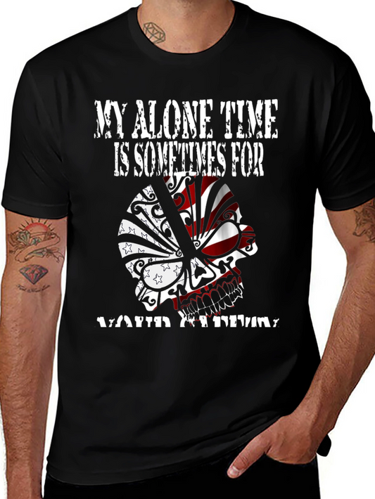Skull Graphic Tee: My Alone Time