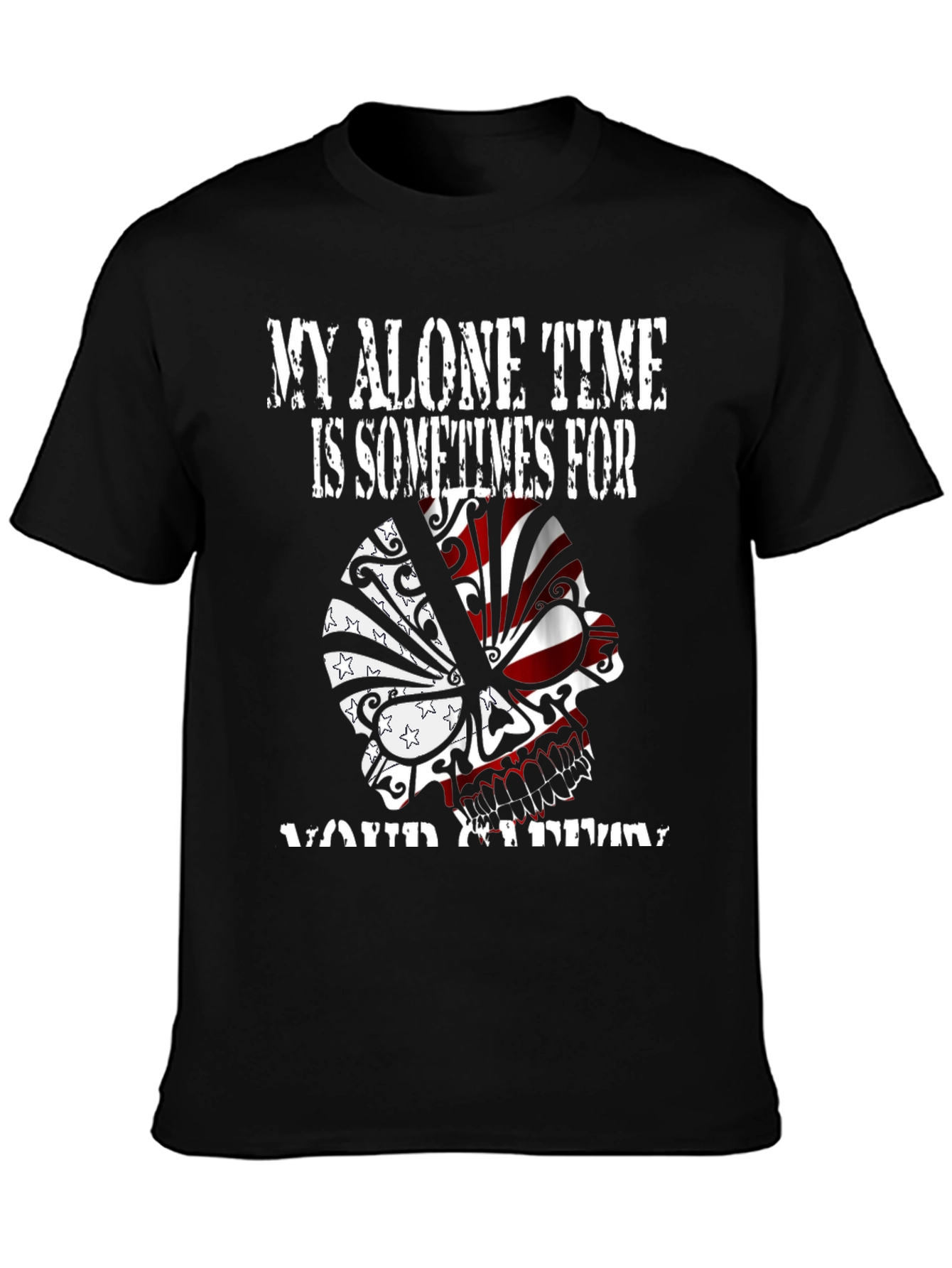 Skull Graphic Tee: My Alone Time