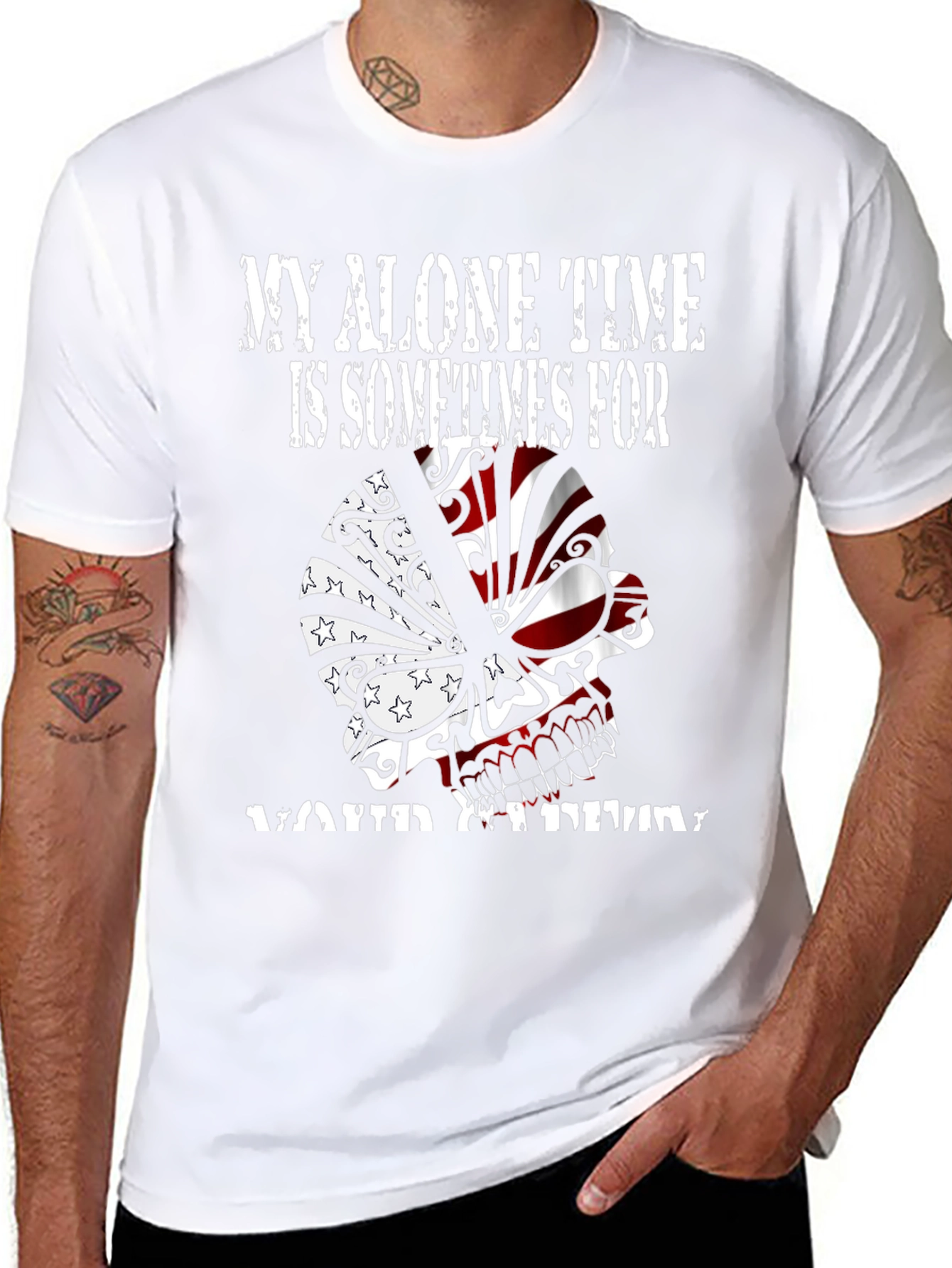 Skull Graphic Tee: My Alone Time