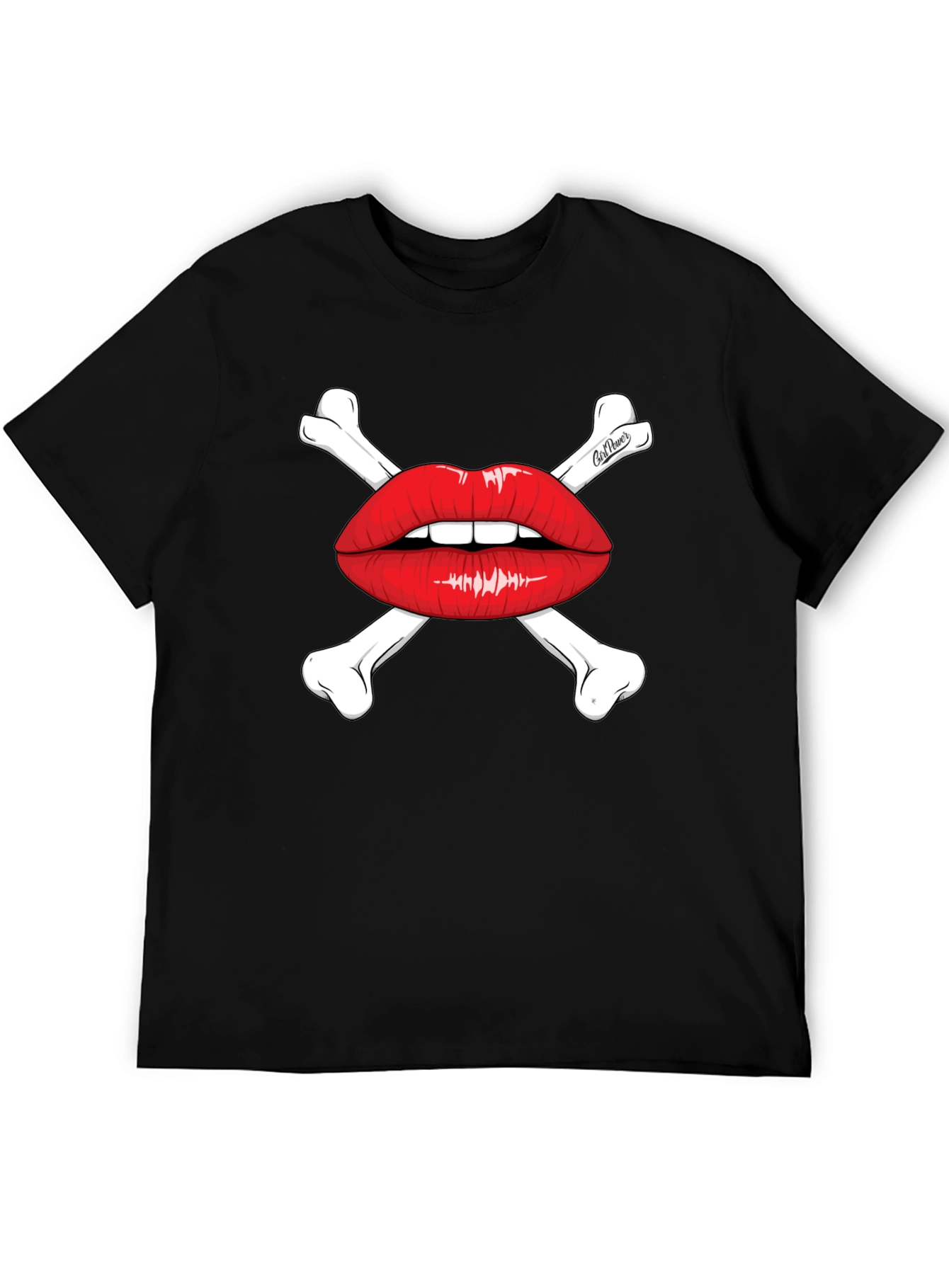 Skull & Lips Graphic Tee - Black