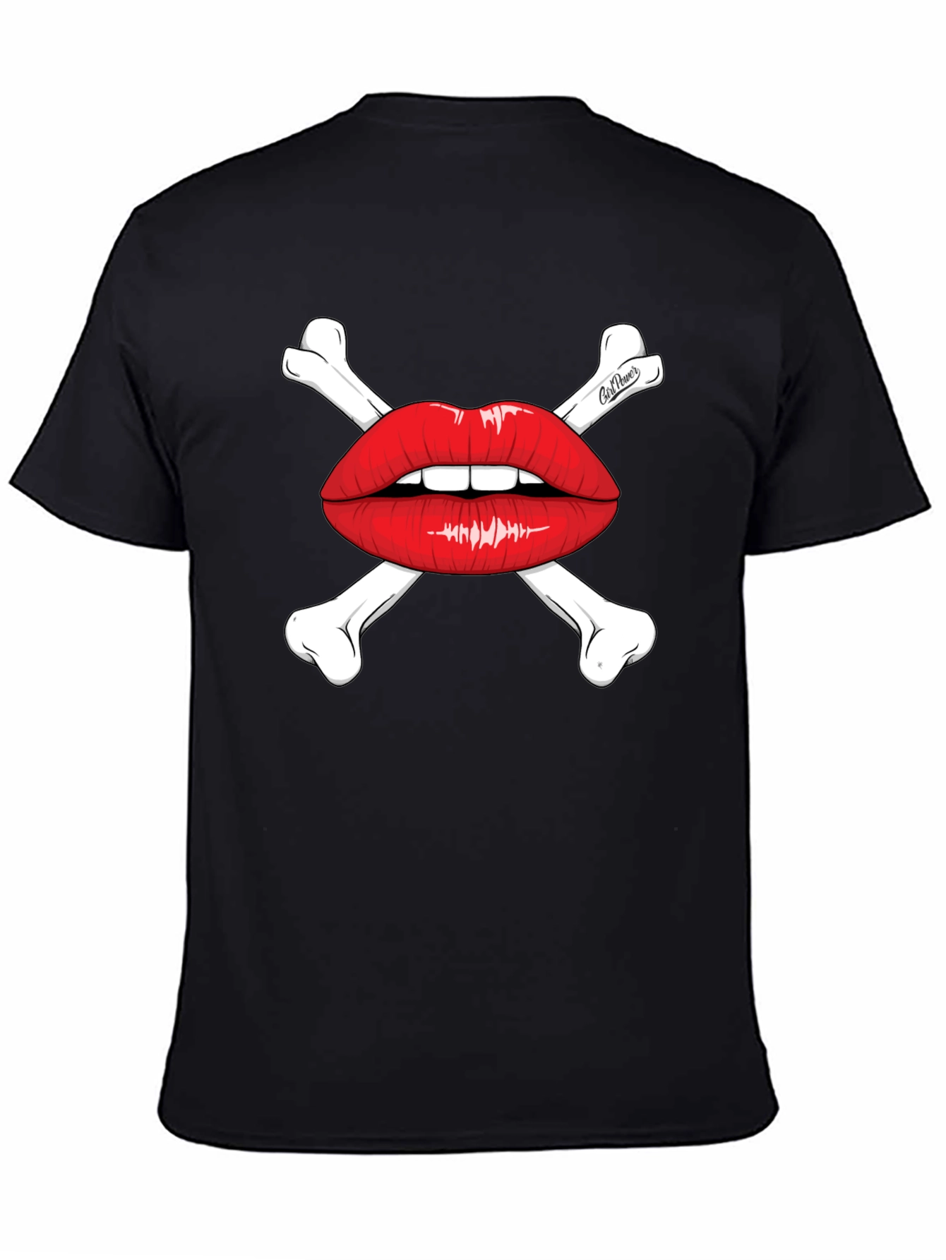 Skull & Lips Graphic Tee - Black