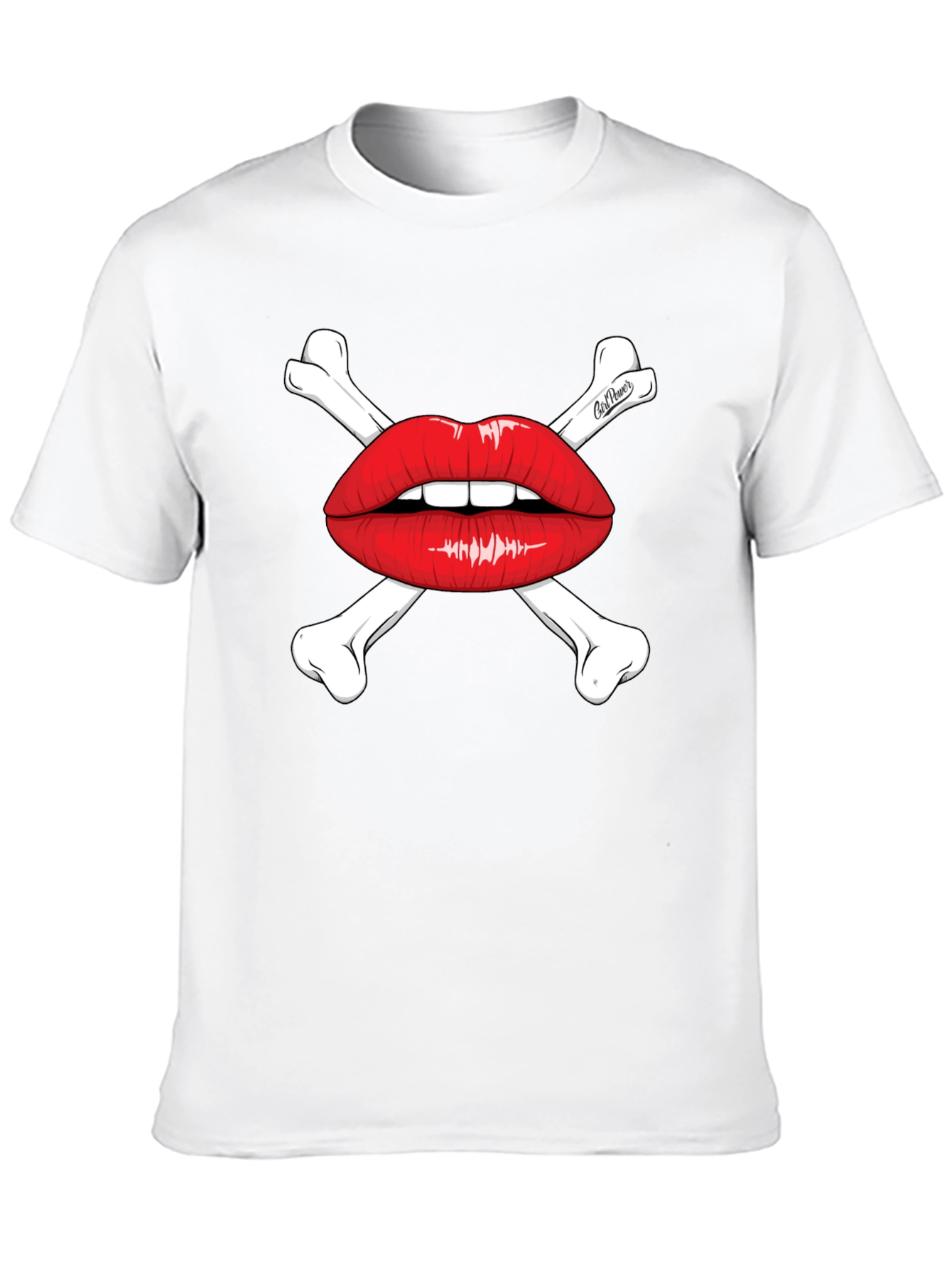 Skull & Lips Graphic Tee - Black