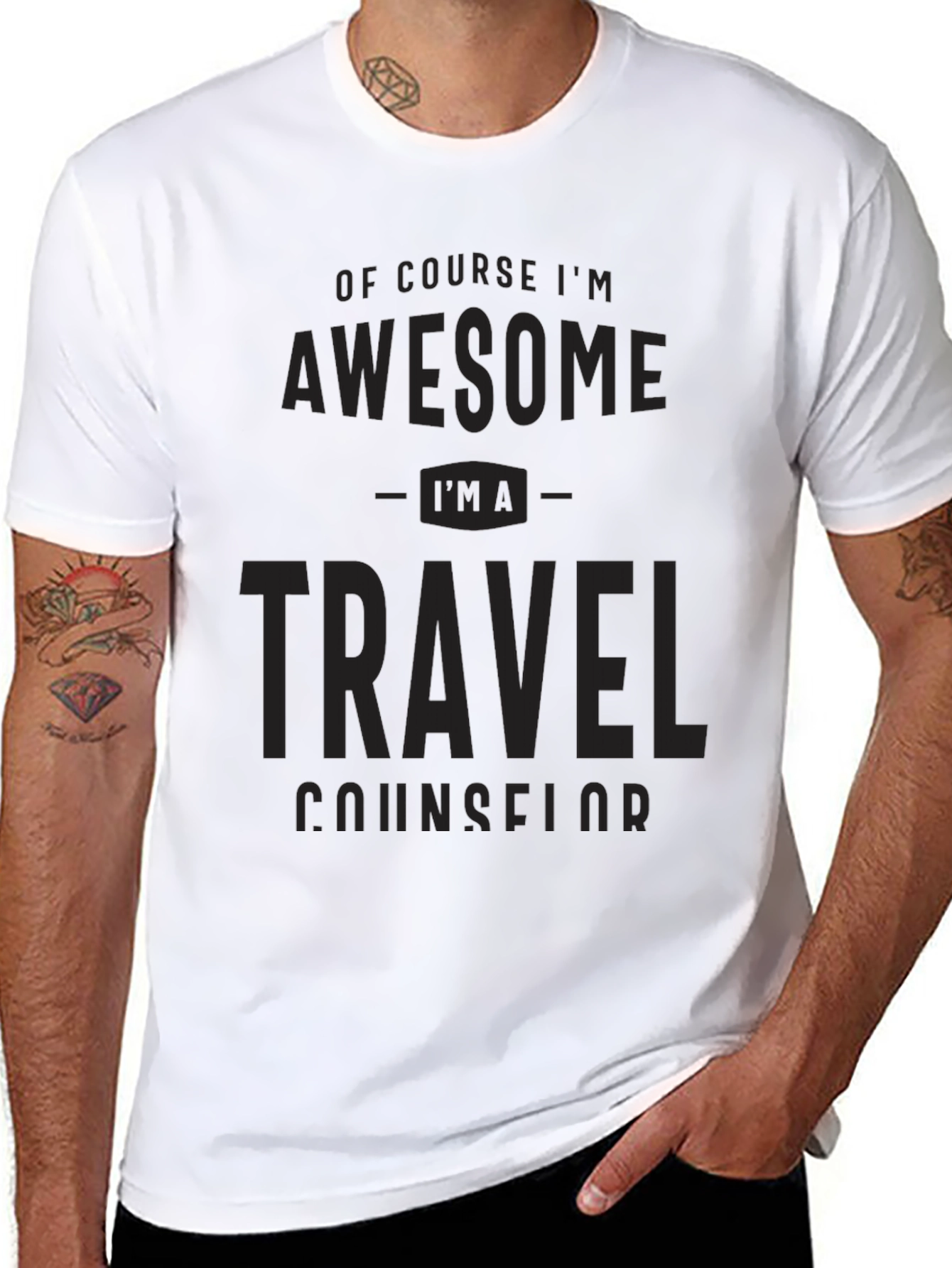 Awesome Travel Counselor Black T-Shirt
