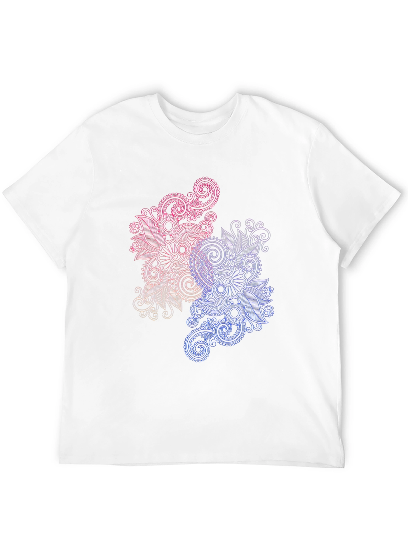 Floral Paisley Print Black T-Shirt