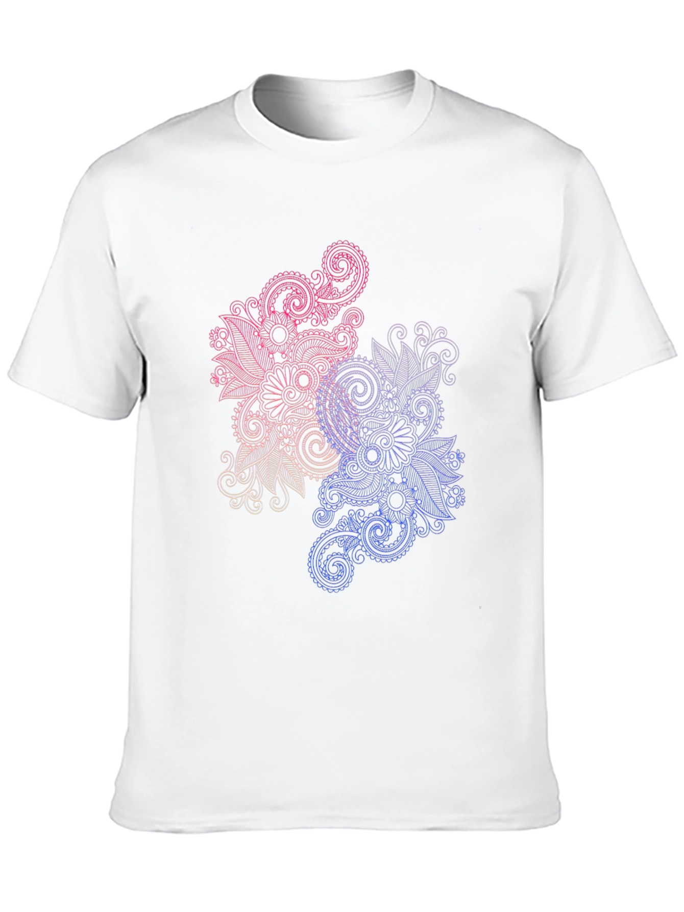 Floral Paisley Print Black T-Shirt