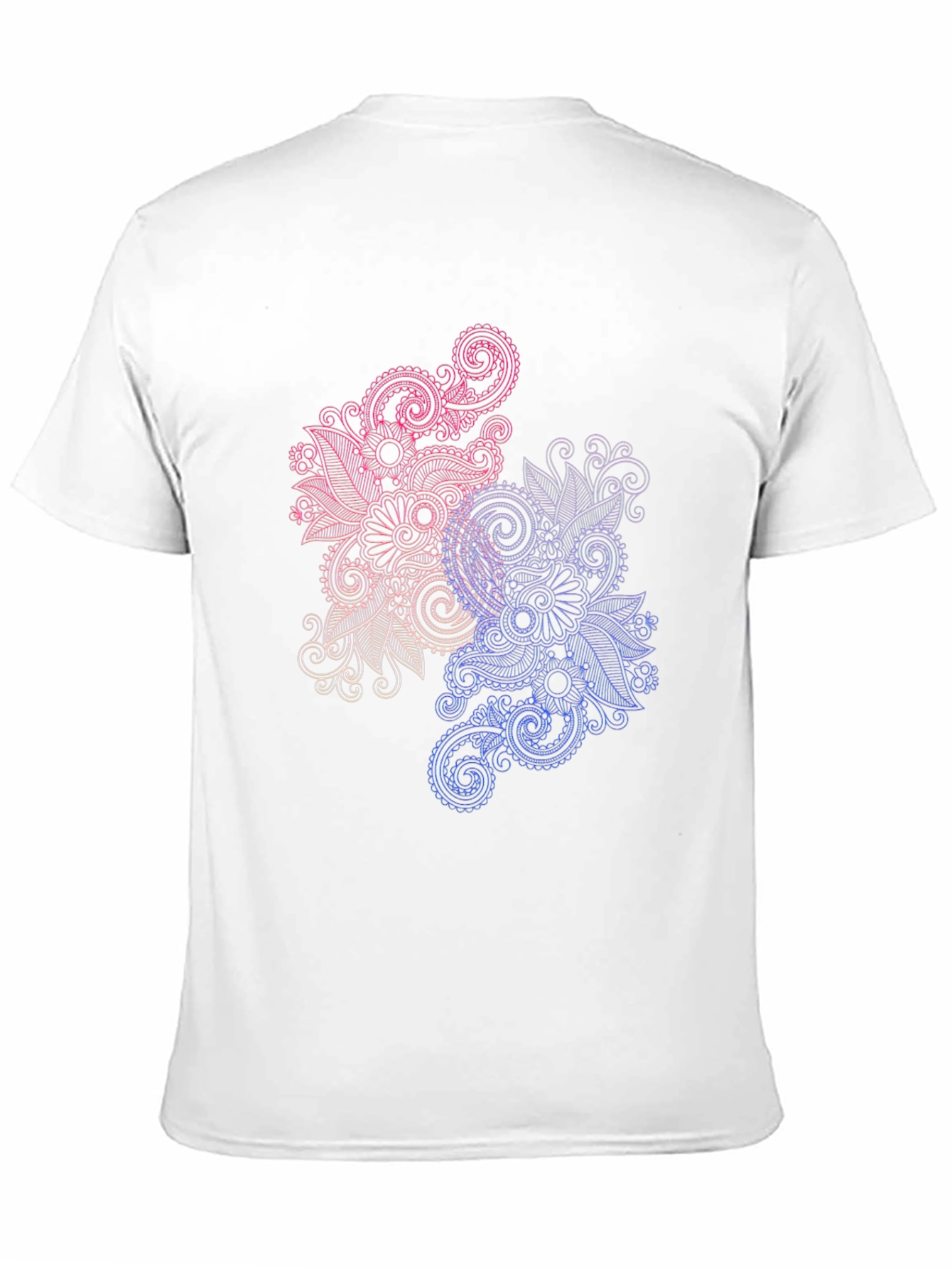 Floral Paisley Print Black T-Shirt