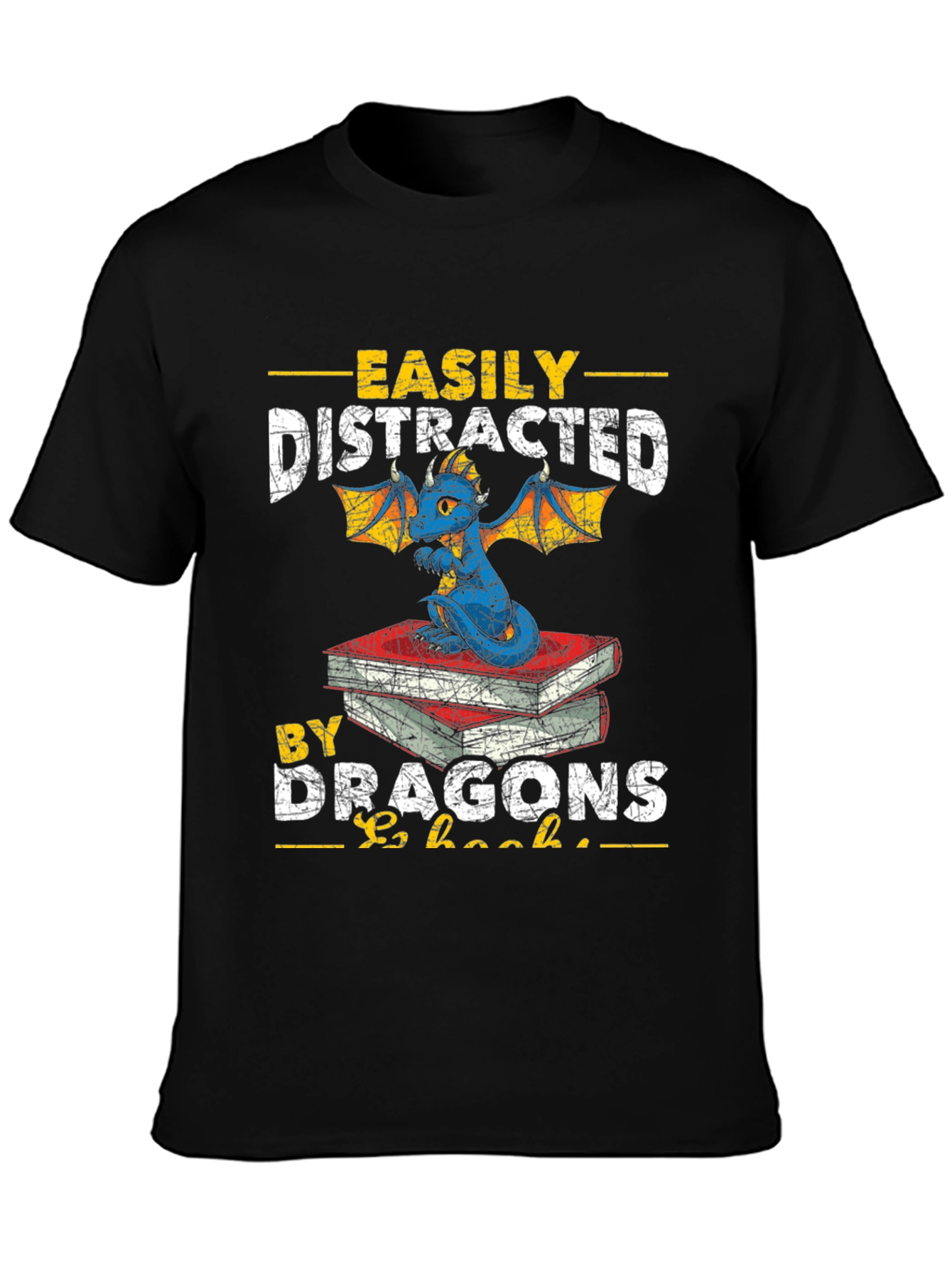 Easily Distracted by Dragons & Books T-Shirt