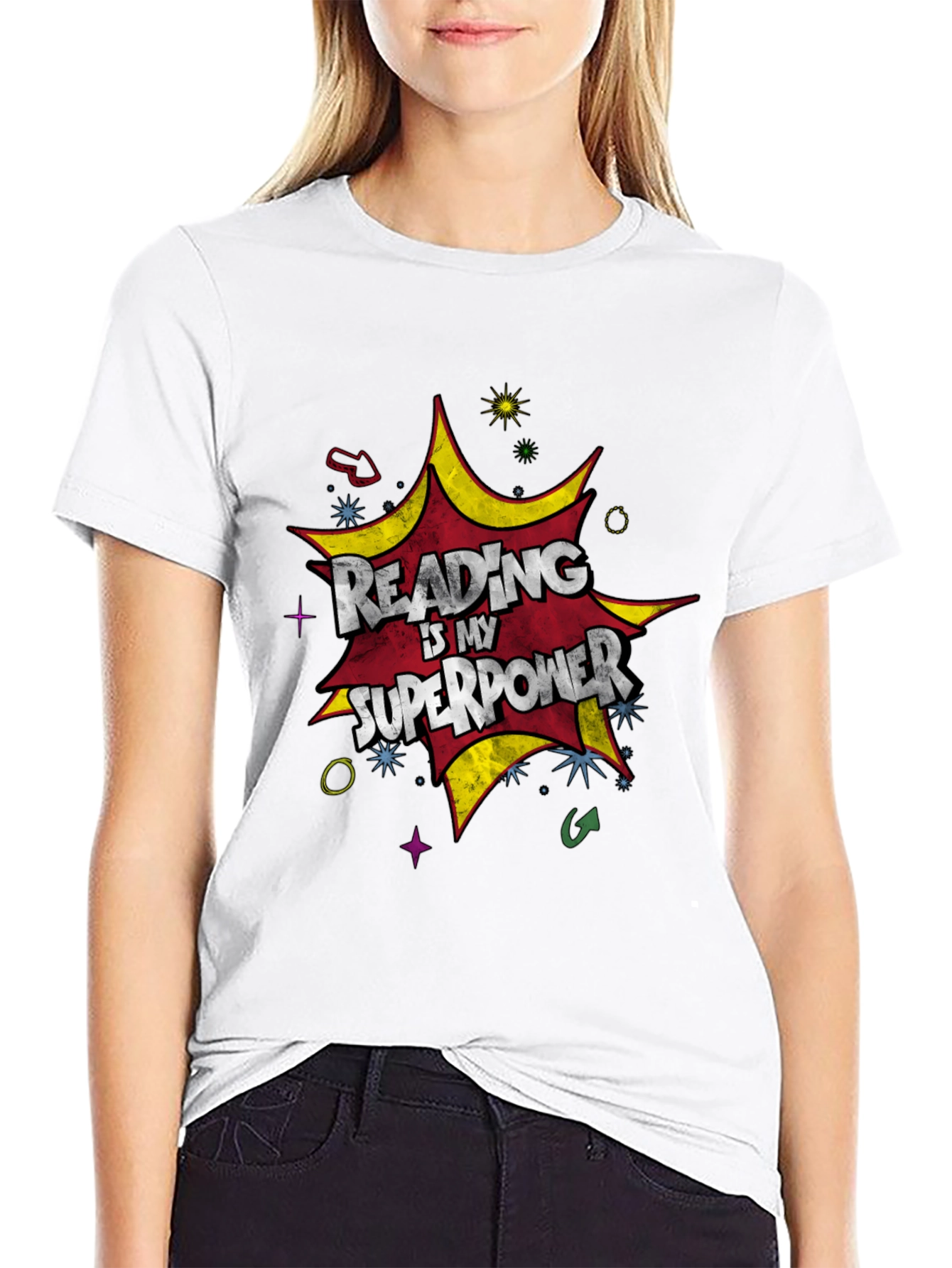 Reading is My Superpower Graphic T-Shirt