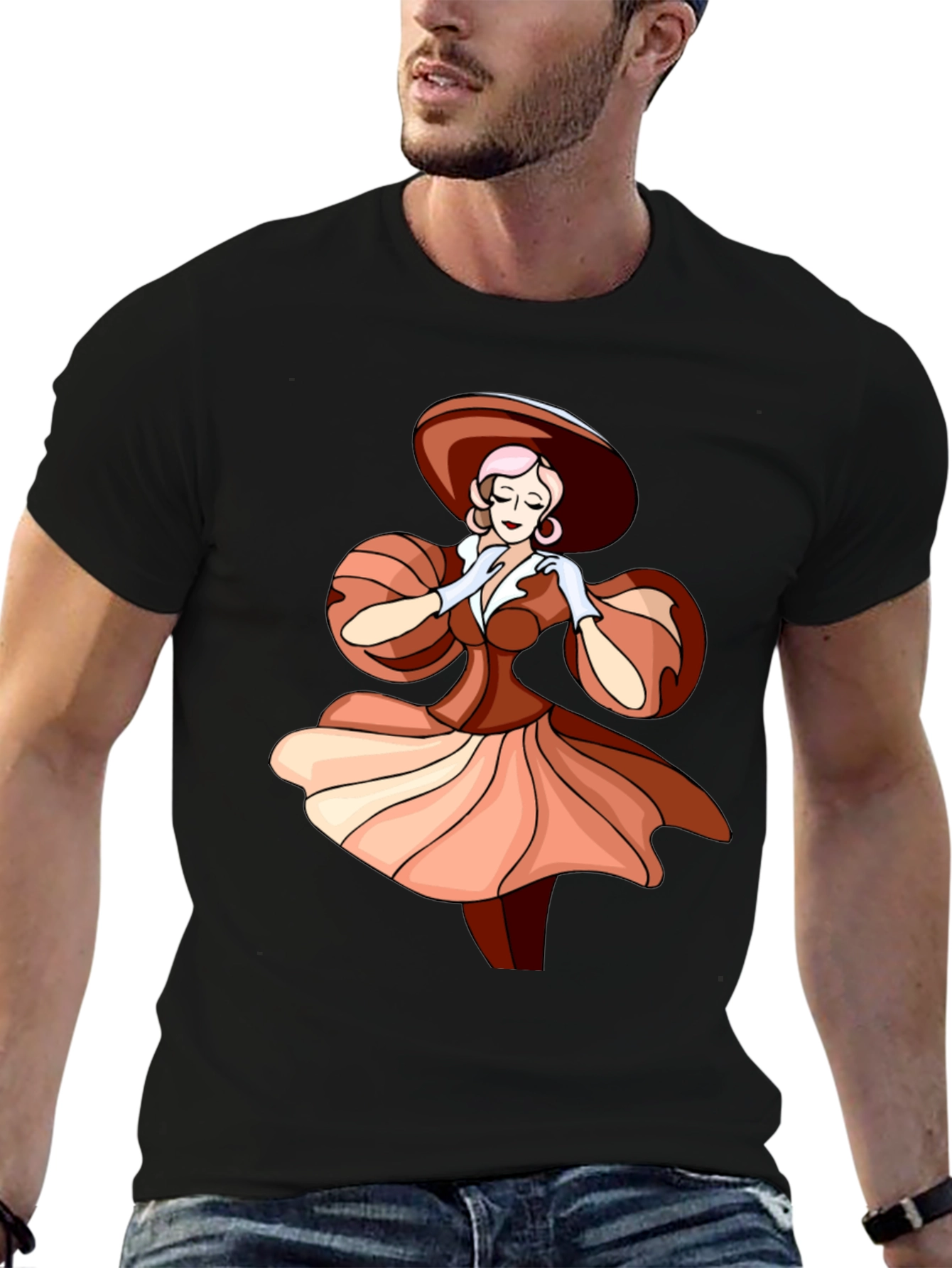 Elegant Woman Graphic Tee - Stylish Fashion T-Shirt