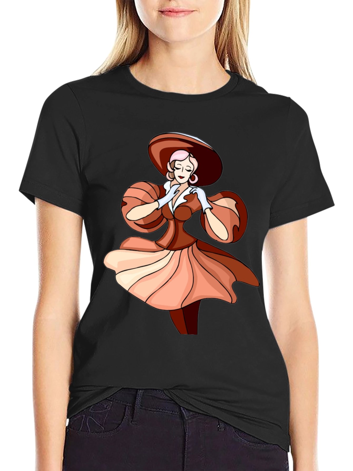 Elegant Woman Graphic Tee - Stylish Fashion T-Shirt
