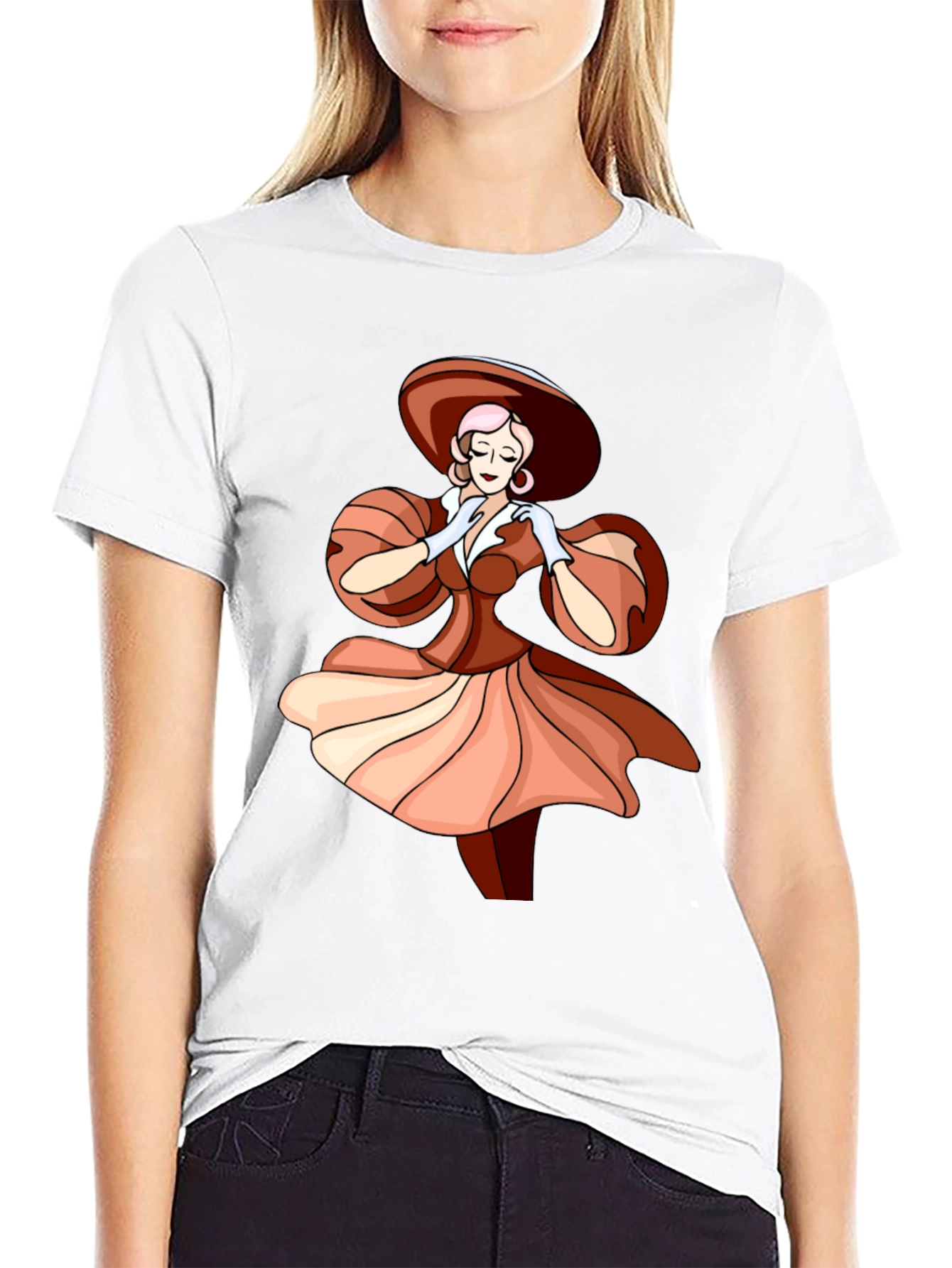 Elegant Woman Graphic Tee - Stylish Fashion T-Shirt