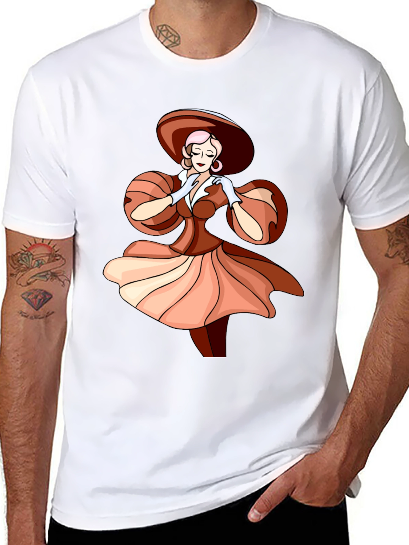 Elegant Woman Graphic Tee - Stylish Fashion T-Shirt