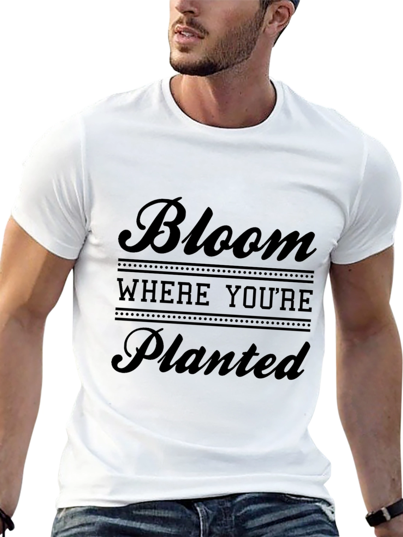 Bloom Where Youre Planted Graphic Tee - Black