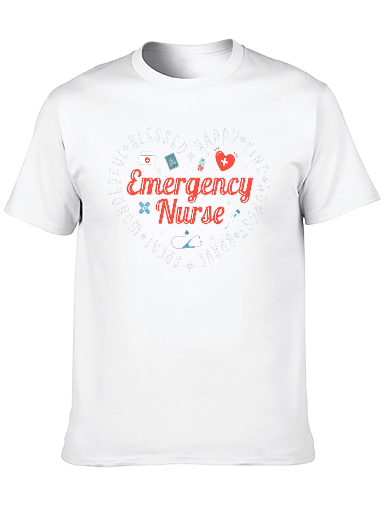 Emergency Nurse Heart Graphic T-Shirt