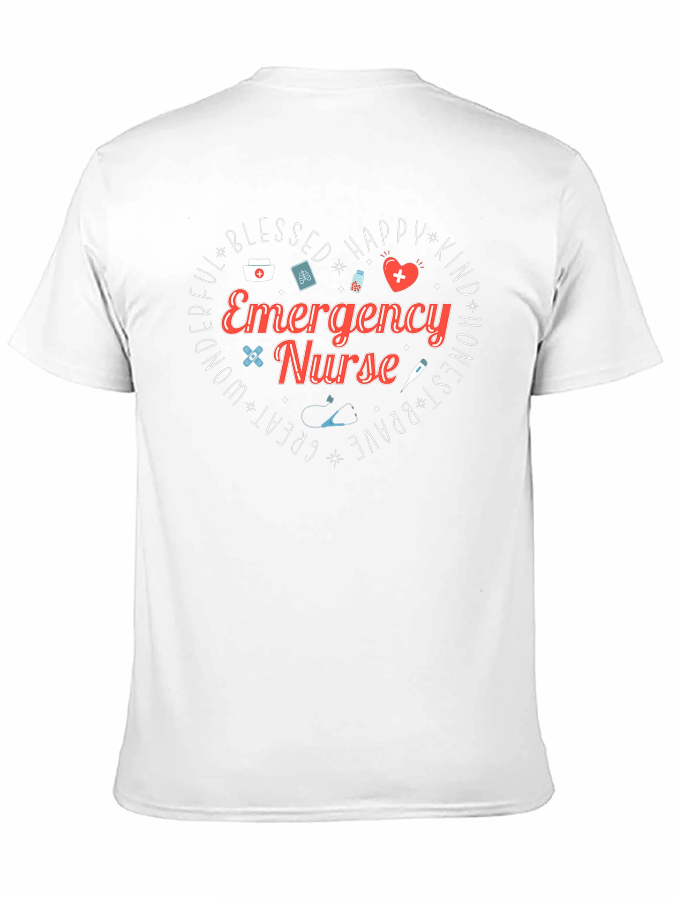 Emergency Nurse Heart Graphic T-Shirt