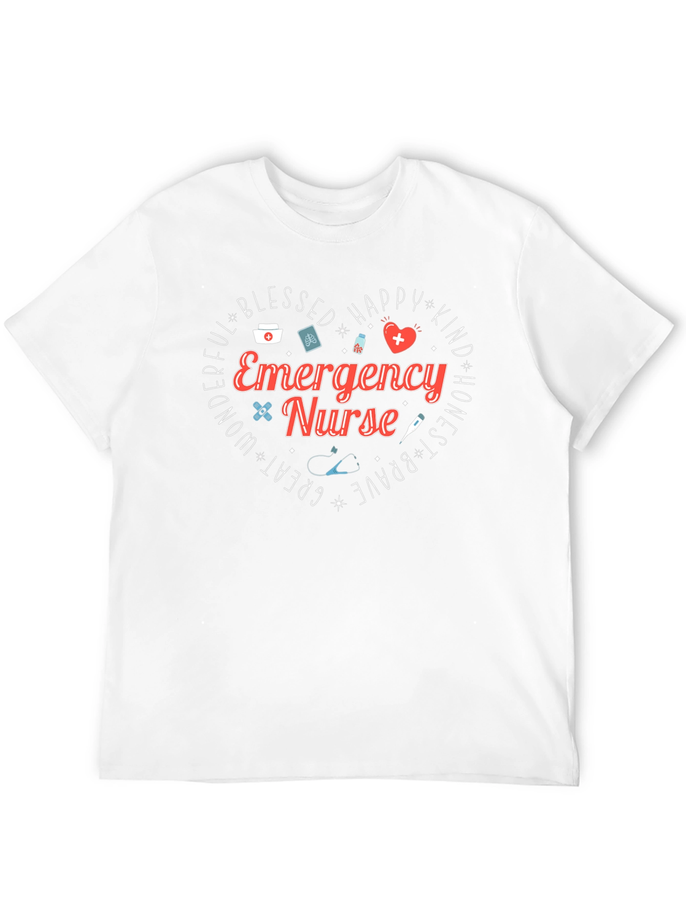 Emergency Nurse Heart Graphic T-Shirt