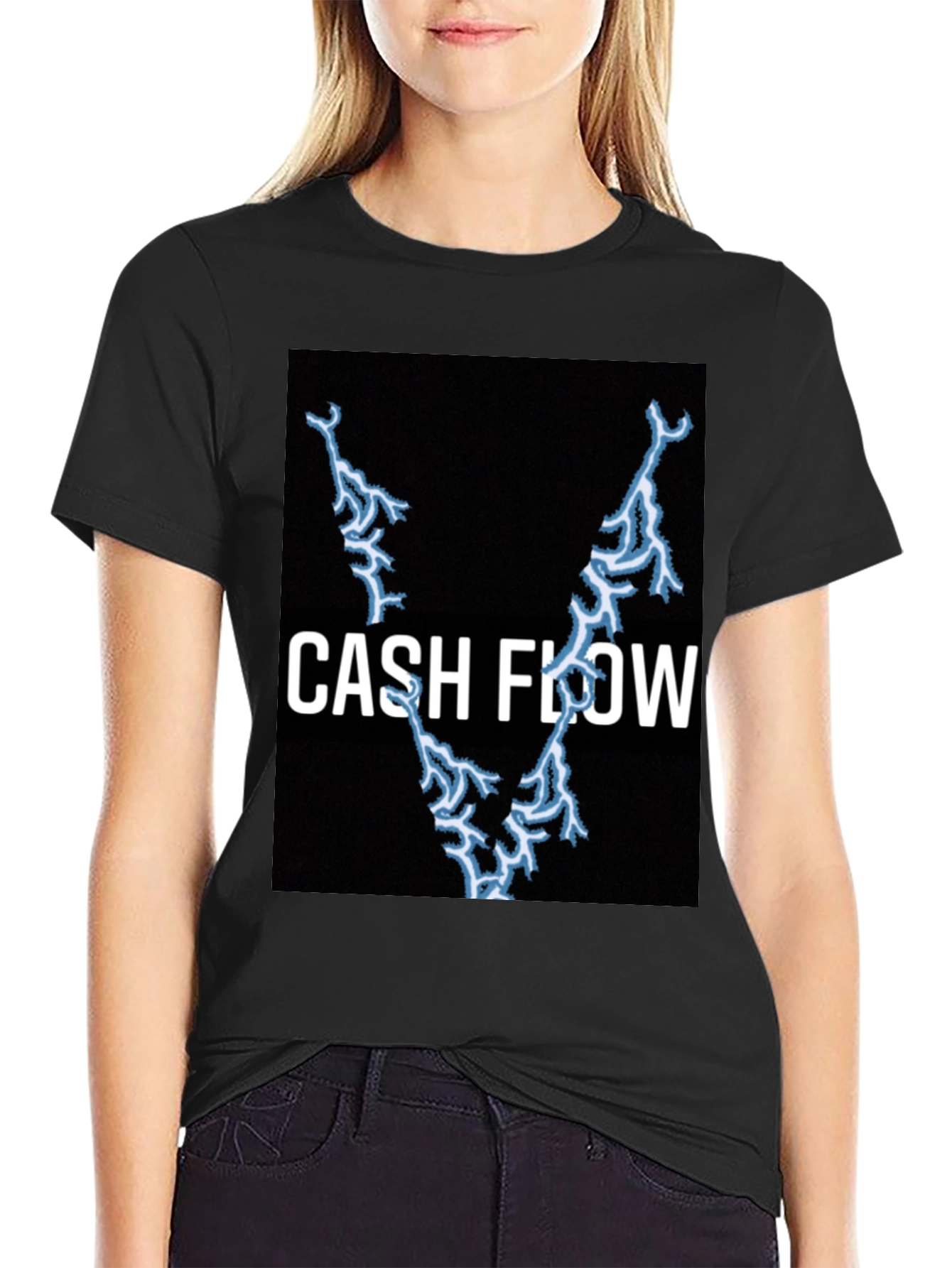 Cash Flow Lightning Bolt Black T-Shirt