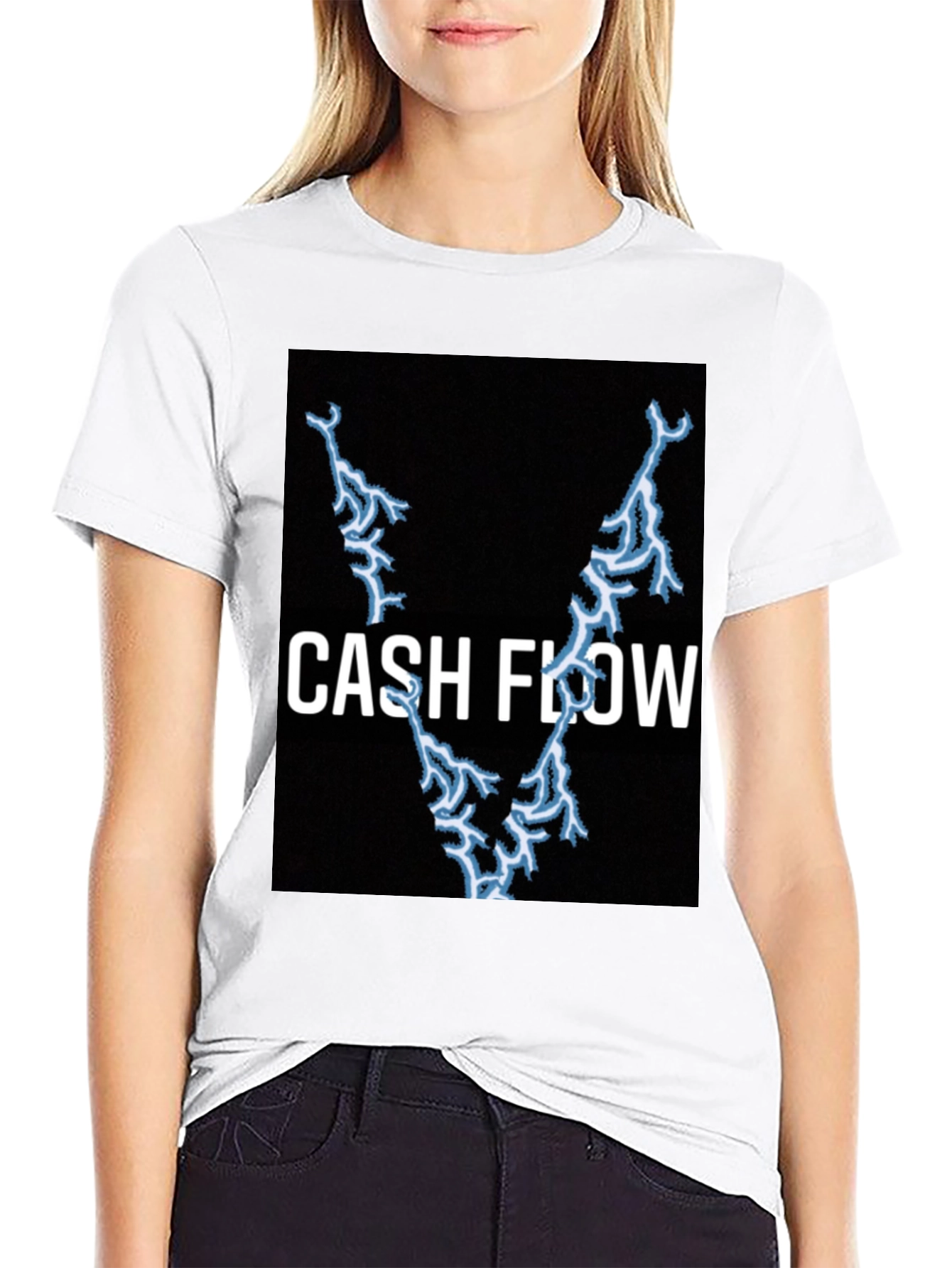 Cash Flow Lightning Bolt Black T-Shirt