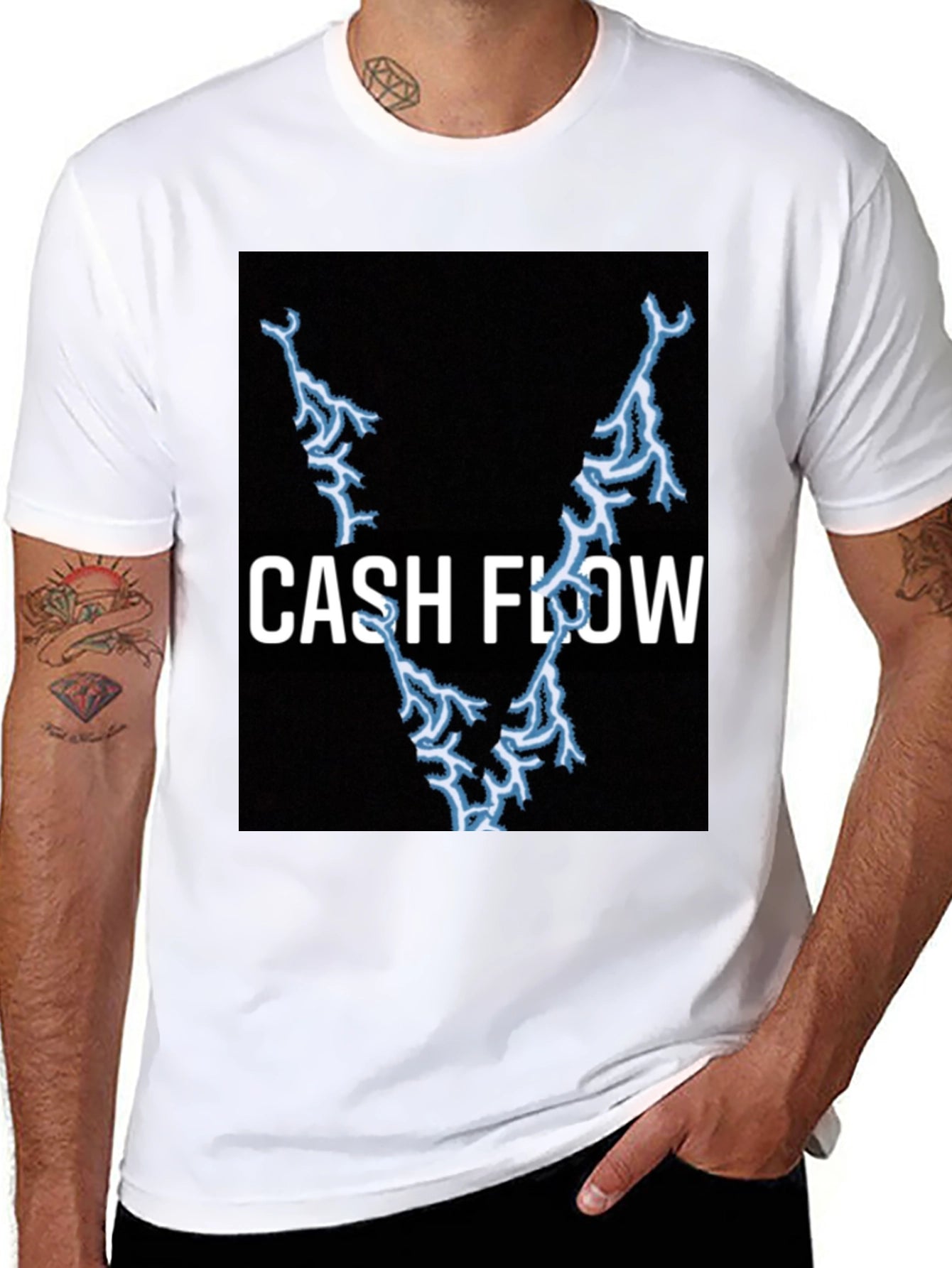 Cash Flow Lightning Bolt Black T-Shirt