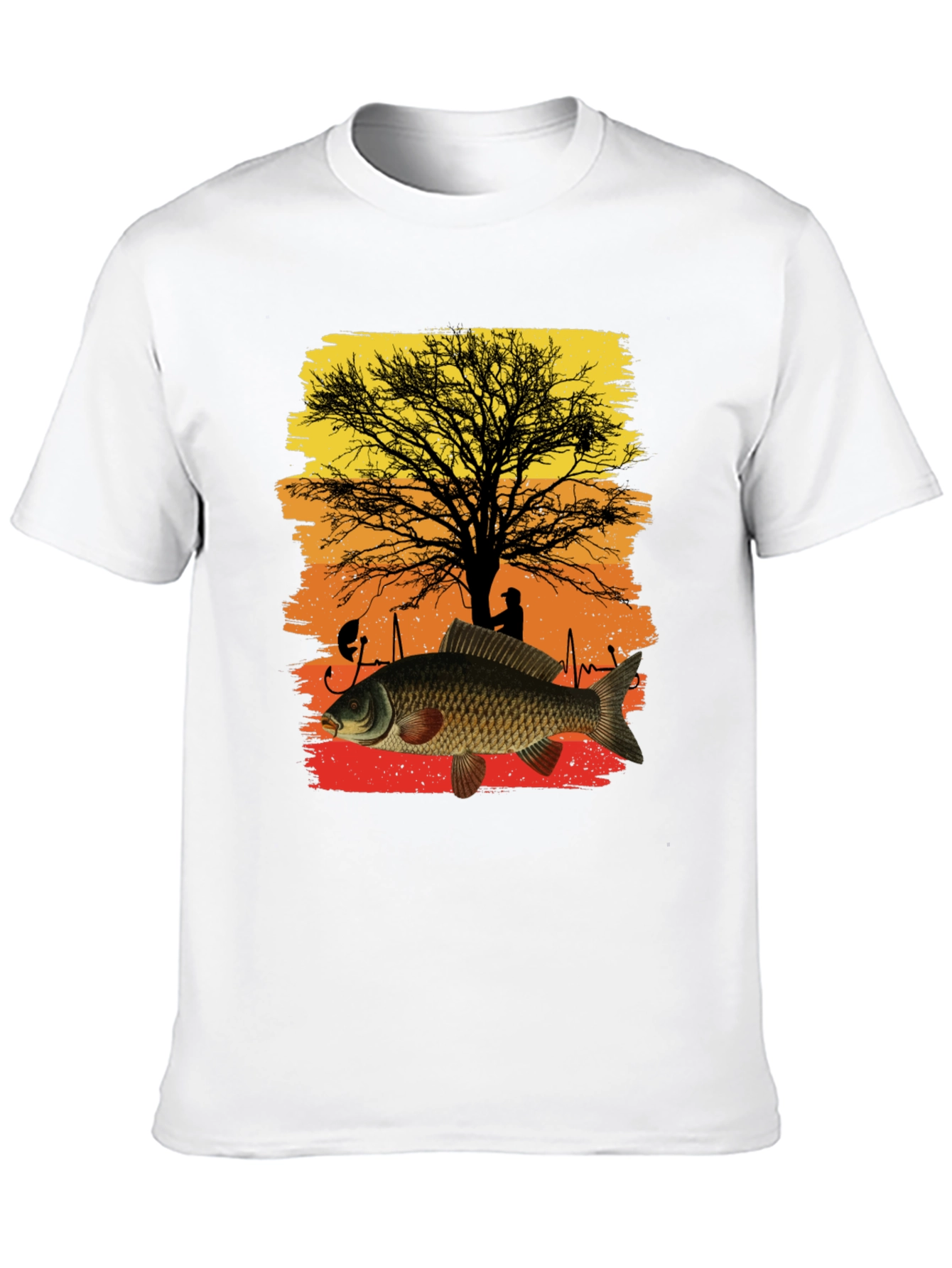 Fishing Carp Heartbeat Graphic Tee