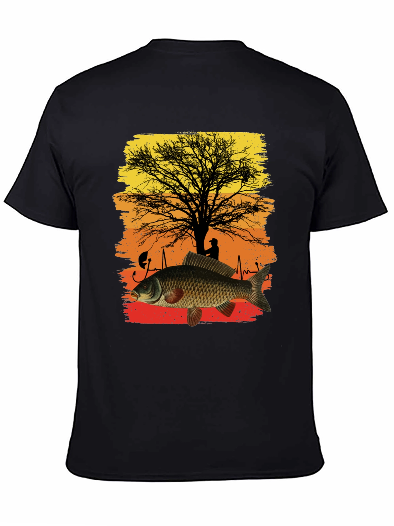 Fishing Carp Heartbeat Graphic Tee