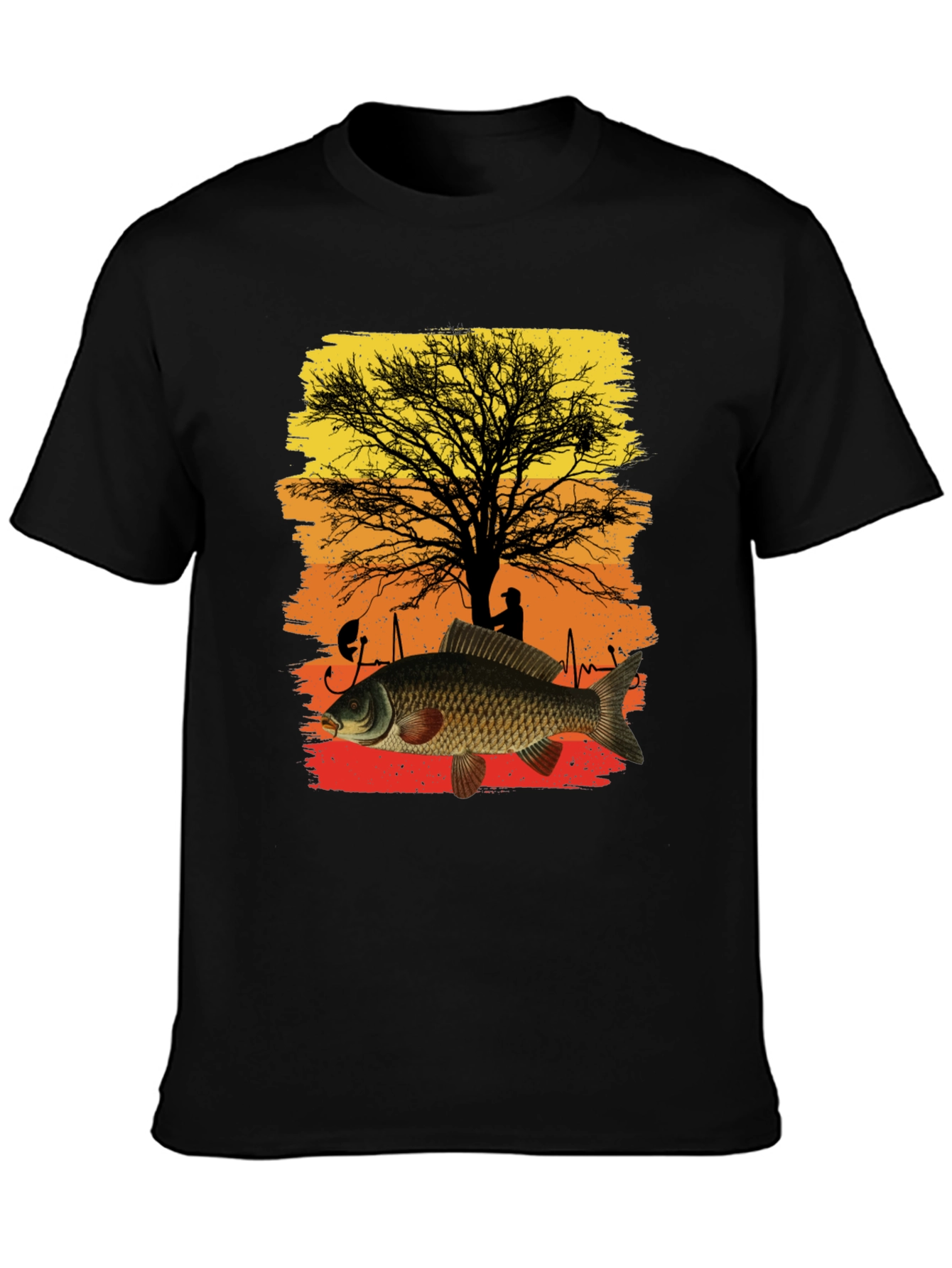 Fishing Carp Heartbeat Graphic Tee