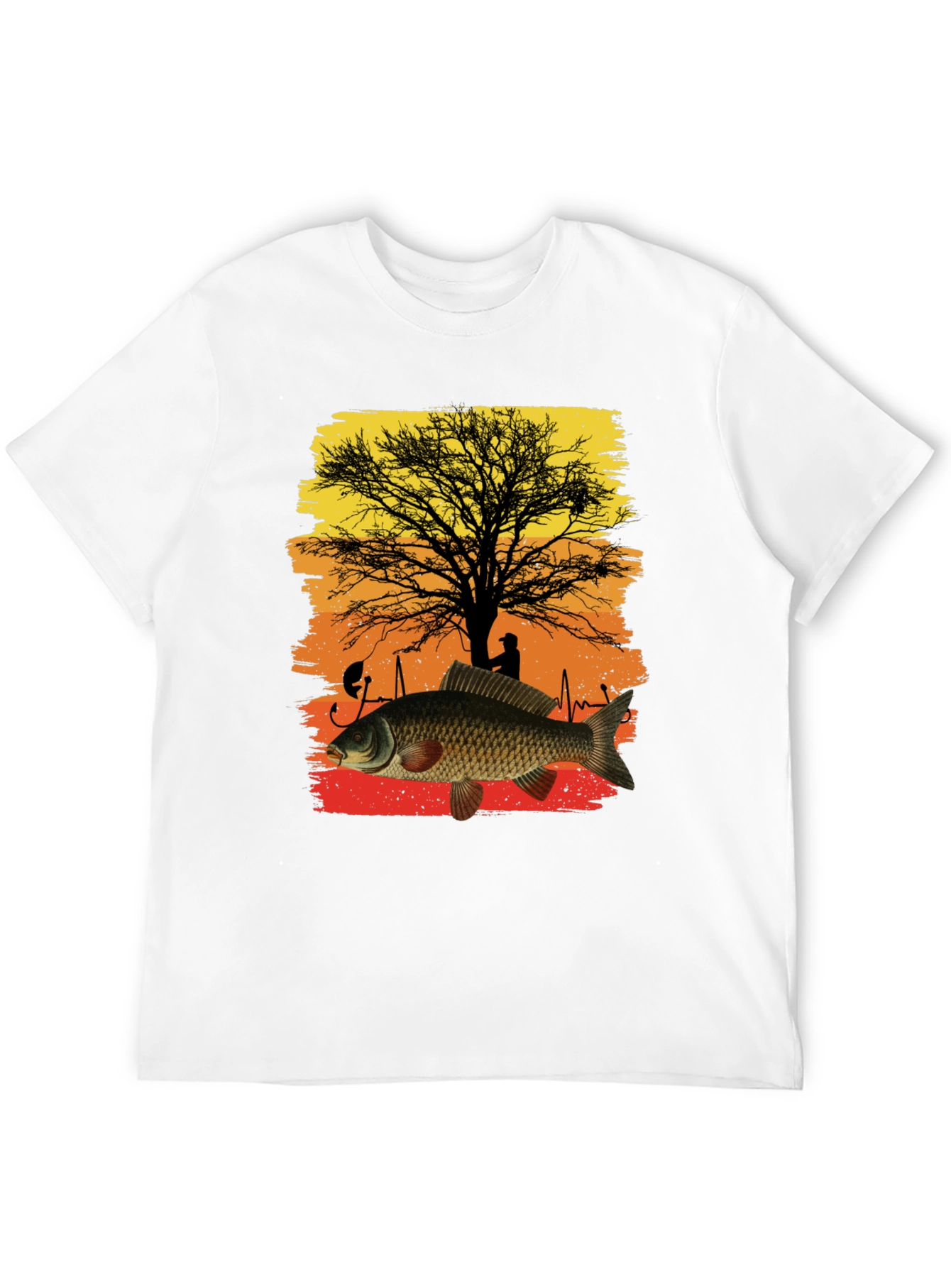 Fishing Carp Heartbeat Graphic Tee