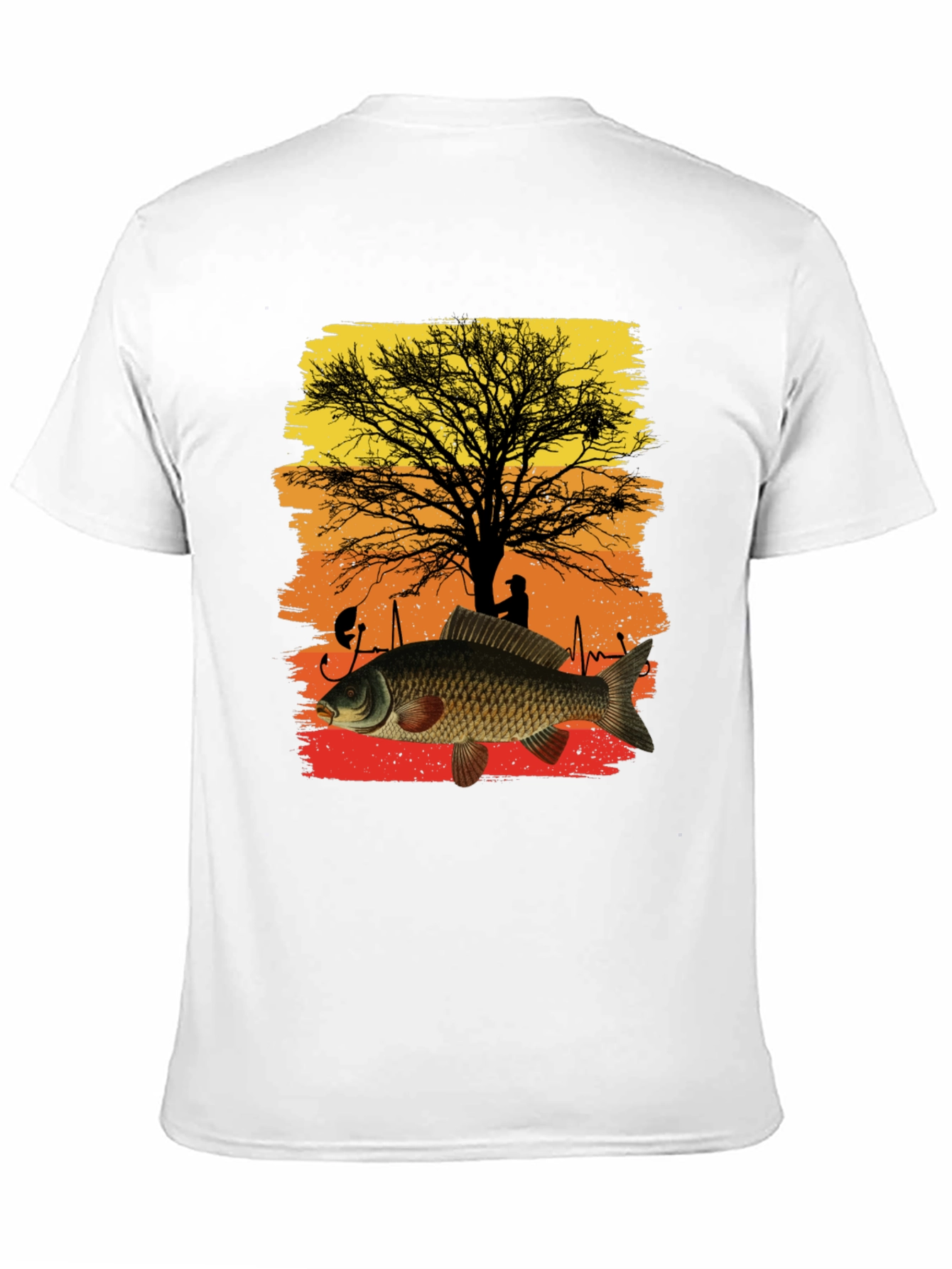 Fishing Carp Heartbeat Graphic Tee
