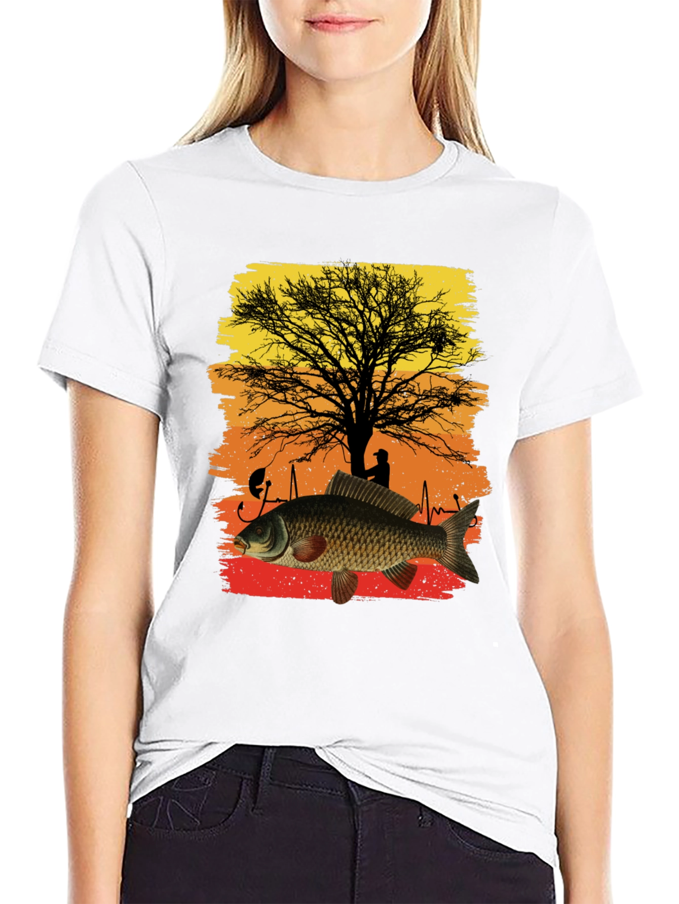 Fishing Carp Heartbeat Graphic Tee