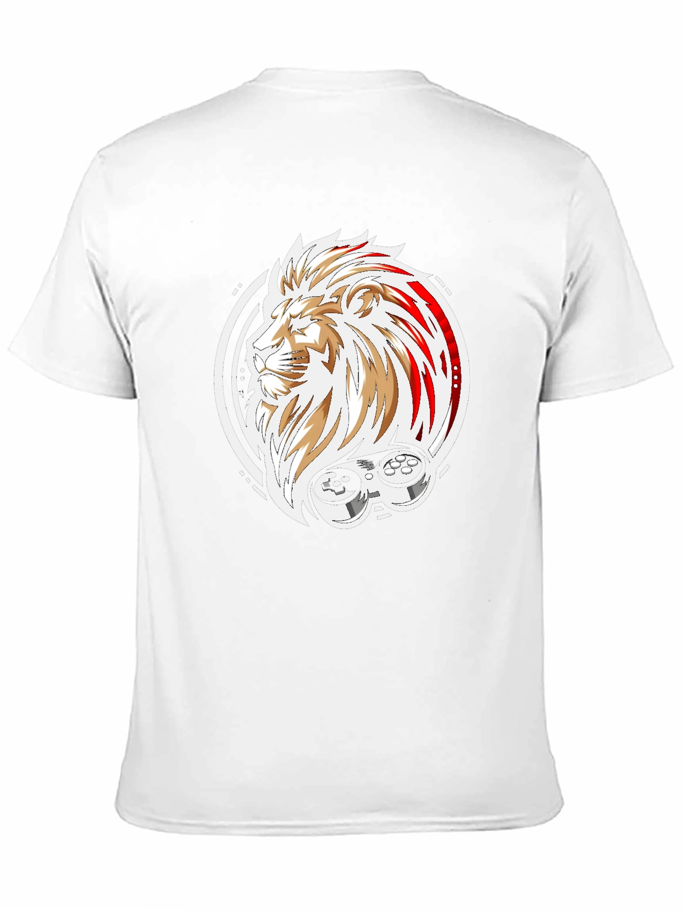 Lion Gamer Graphic T-Shirt - Black