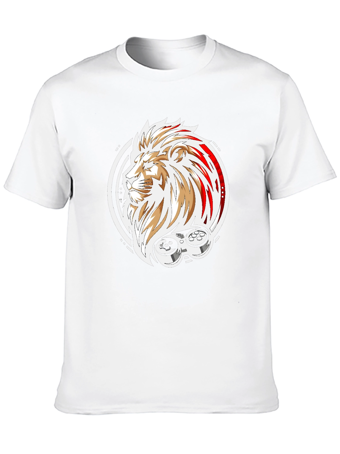 Lion Gamer Graphic T-Shirt - Black
