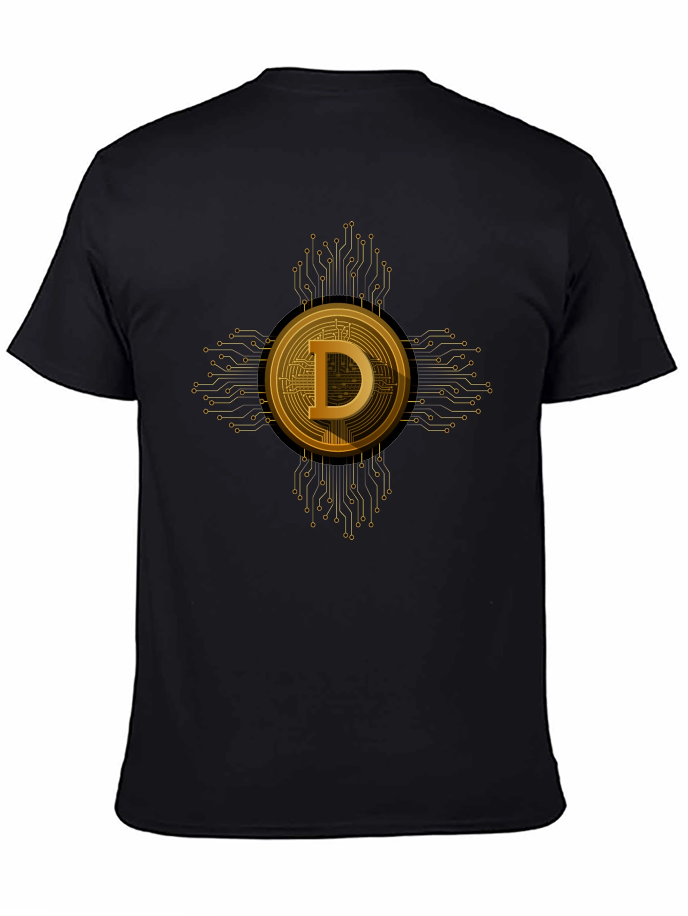 Dogecoin Crypto Tee - Black Short Sleeve T-Shirt