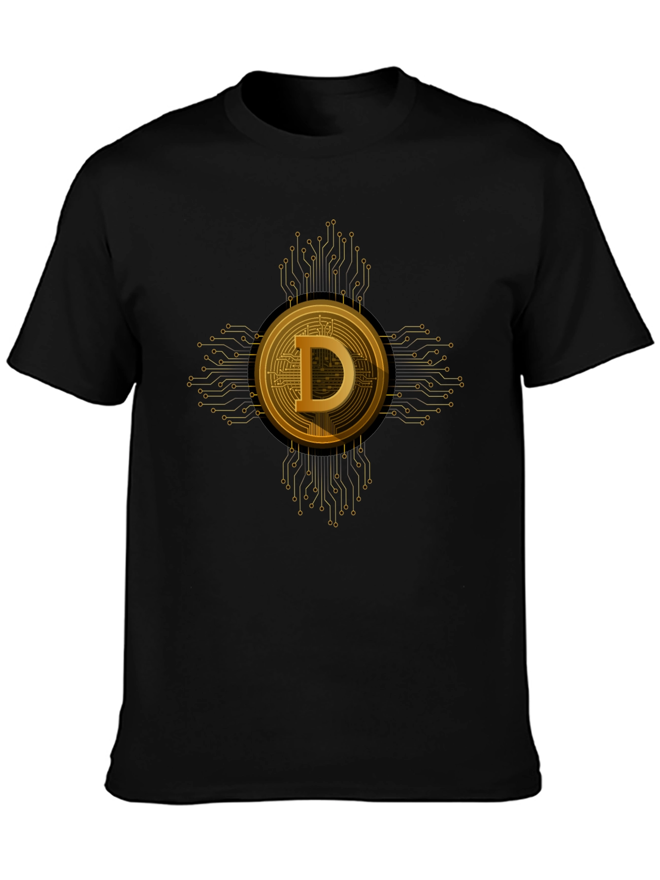 Dogecoin Crypto Tee - Black Short Sleeve T-Shirt