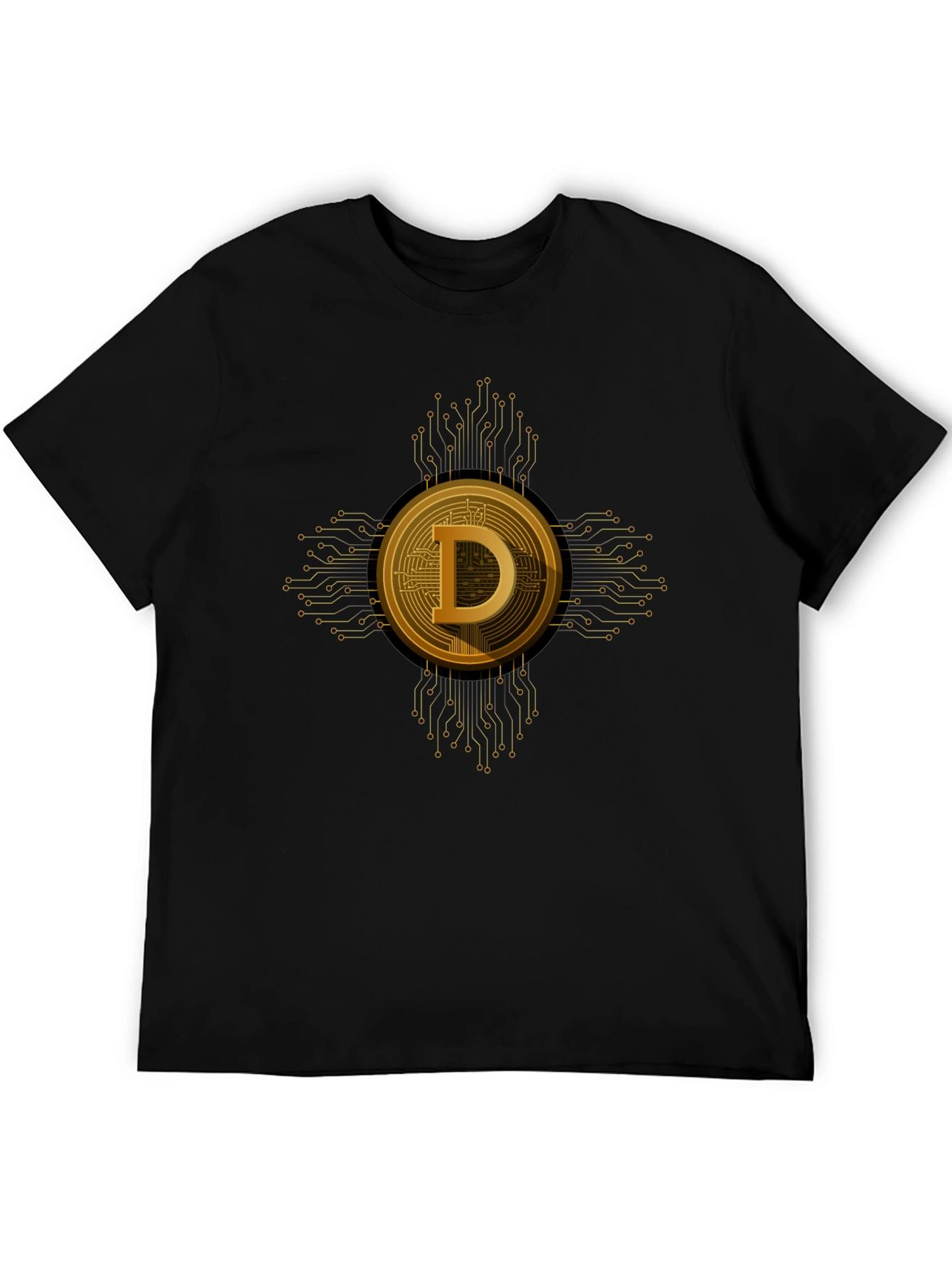 Dogecoin Crypto Tee - Black Short Sleeve T-Shirt